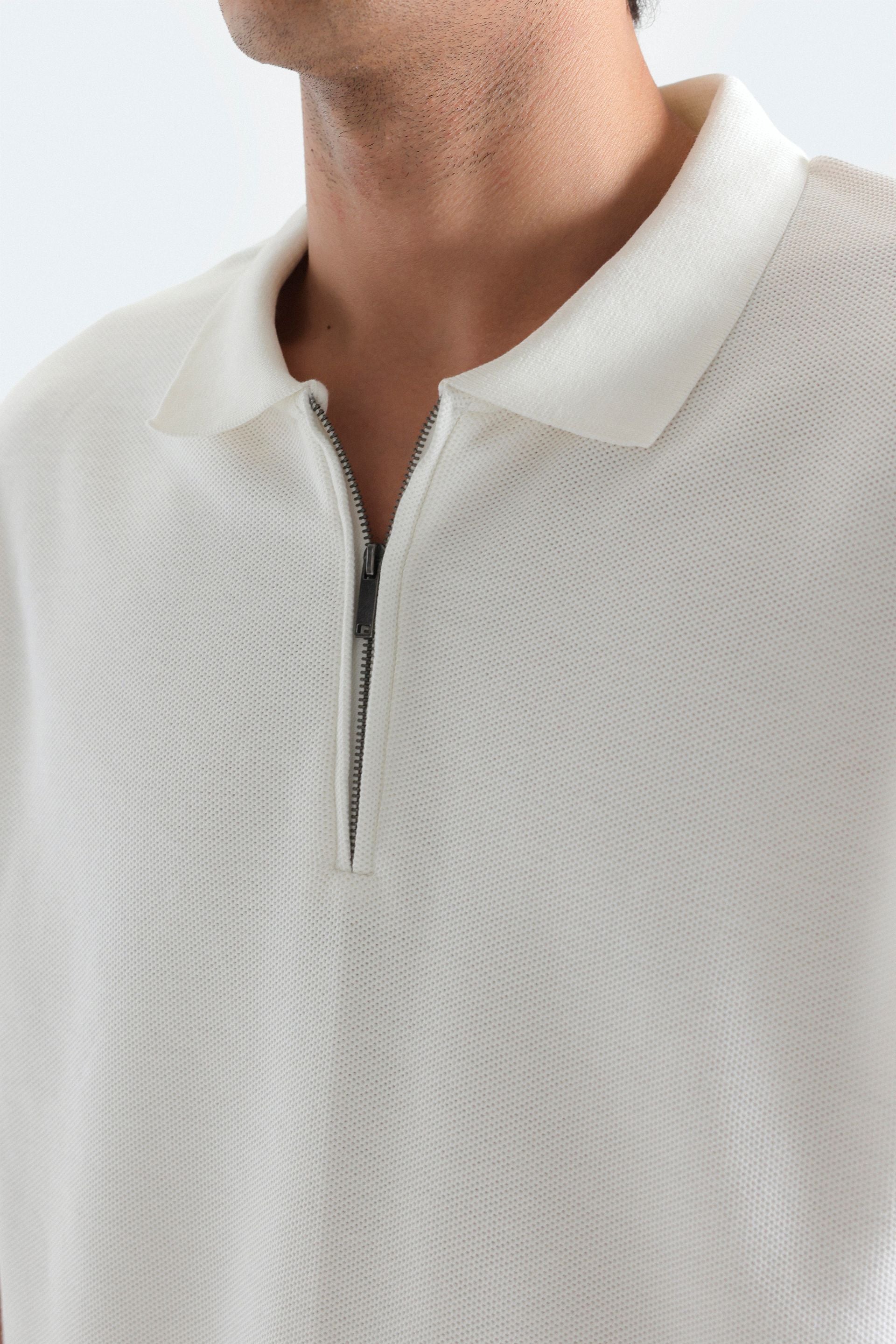 Quarter Zip-Up Polo Shirt