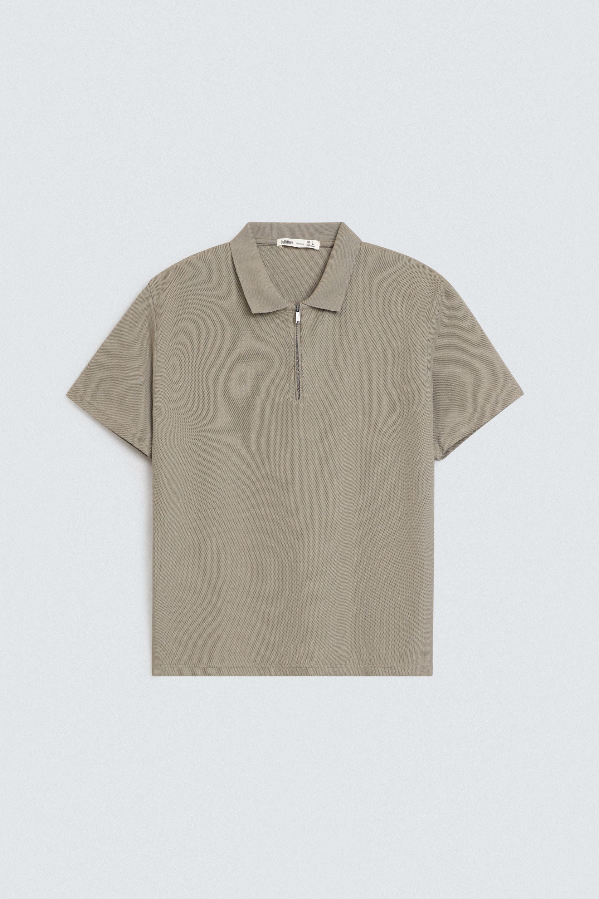 Quarter Zip-Up Polo Shirt
