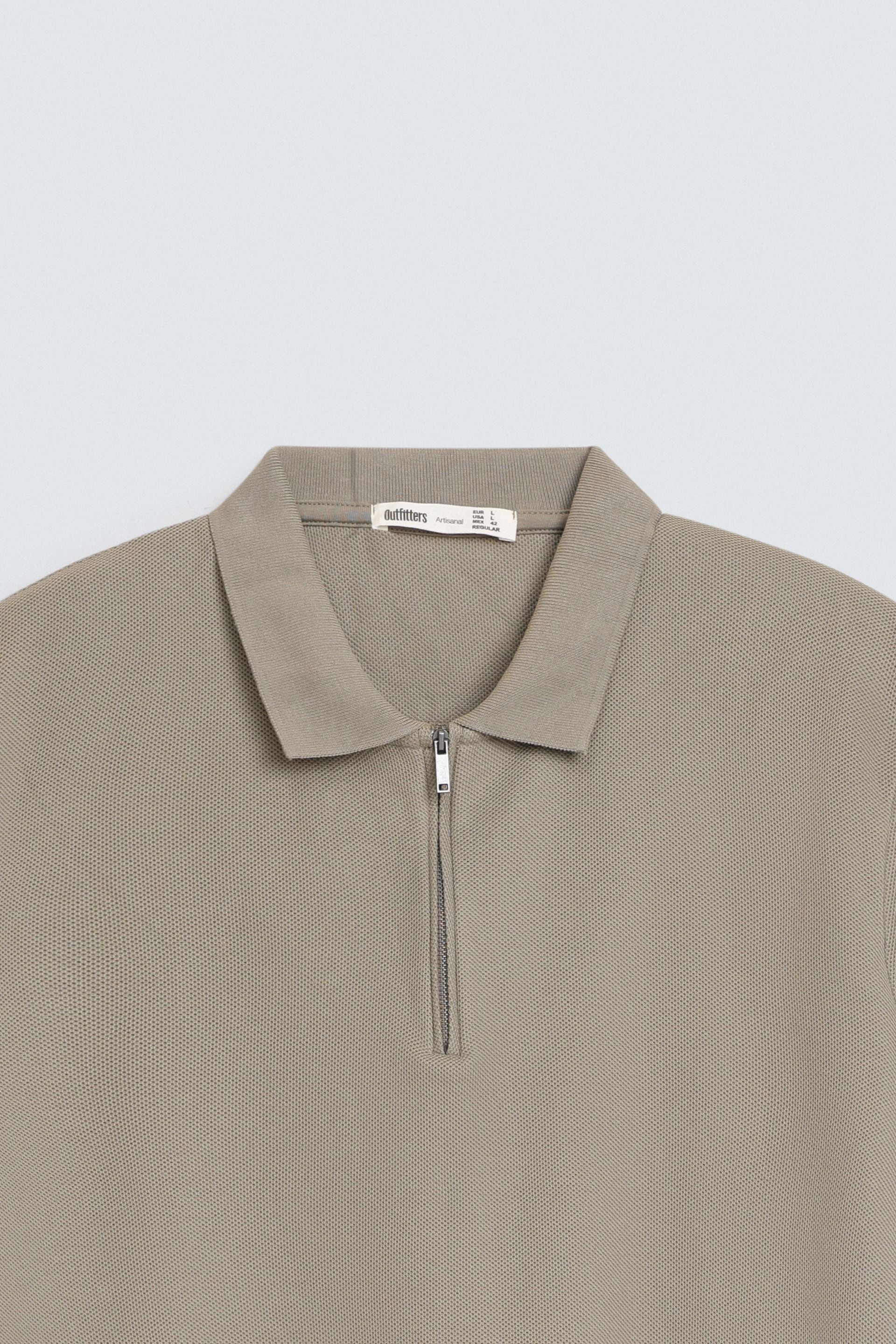 Quarter Zip-Up Polo Shirt