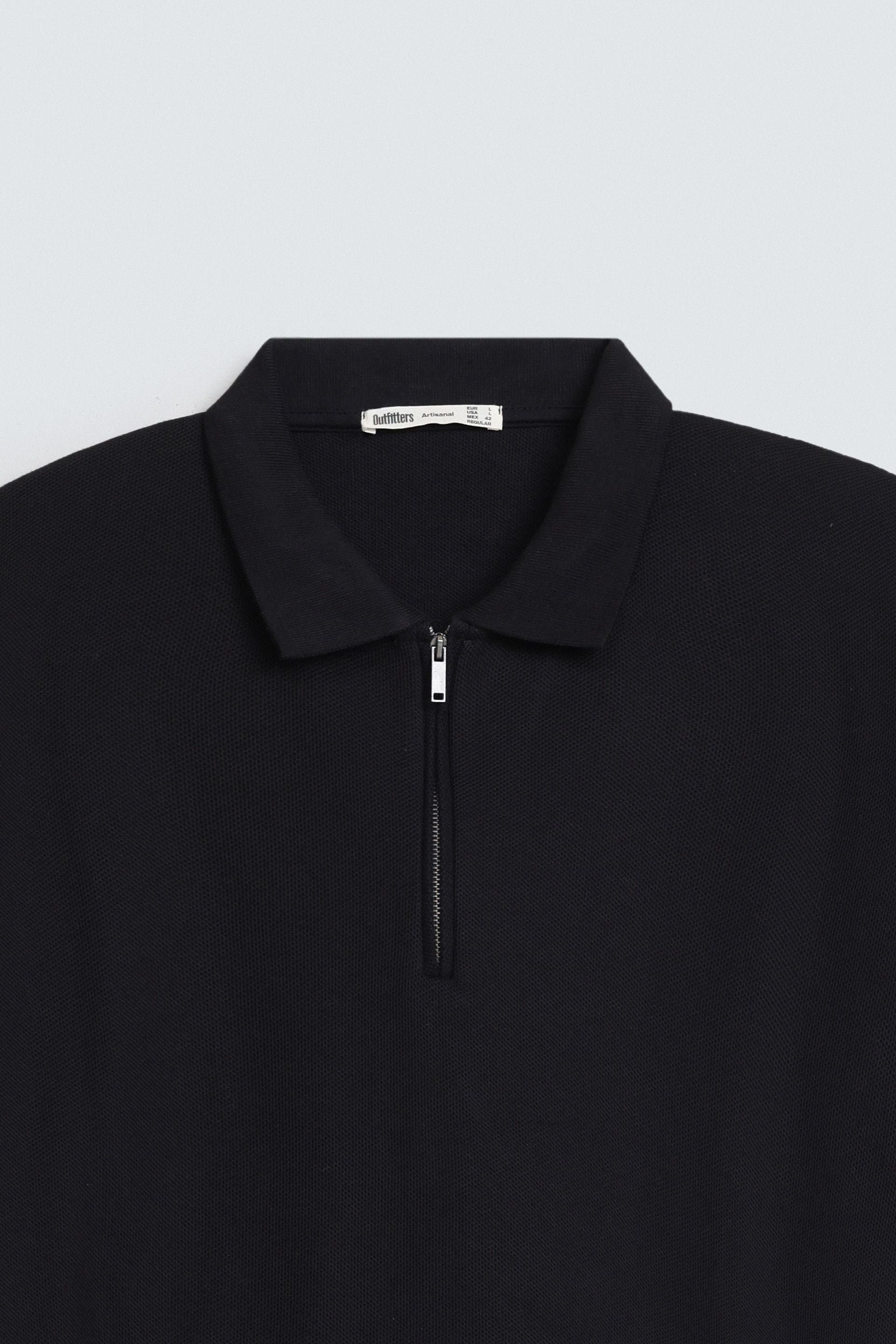 Quarter Zip-Up Polo Shirt