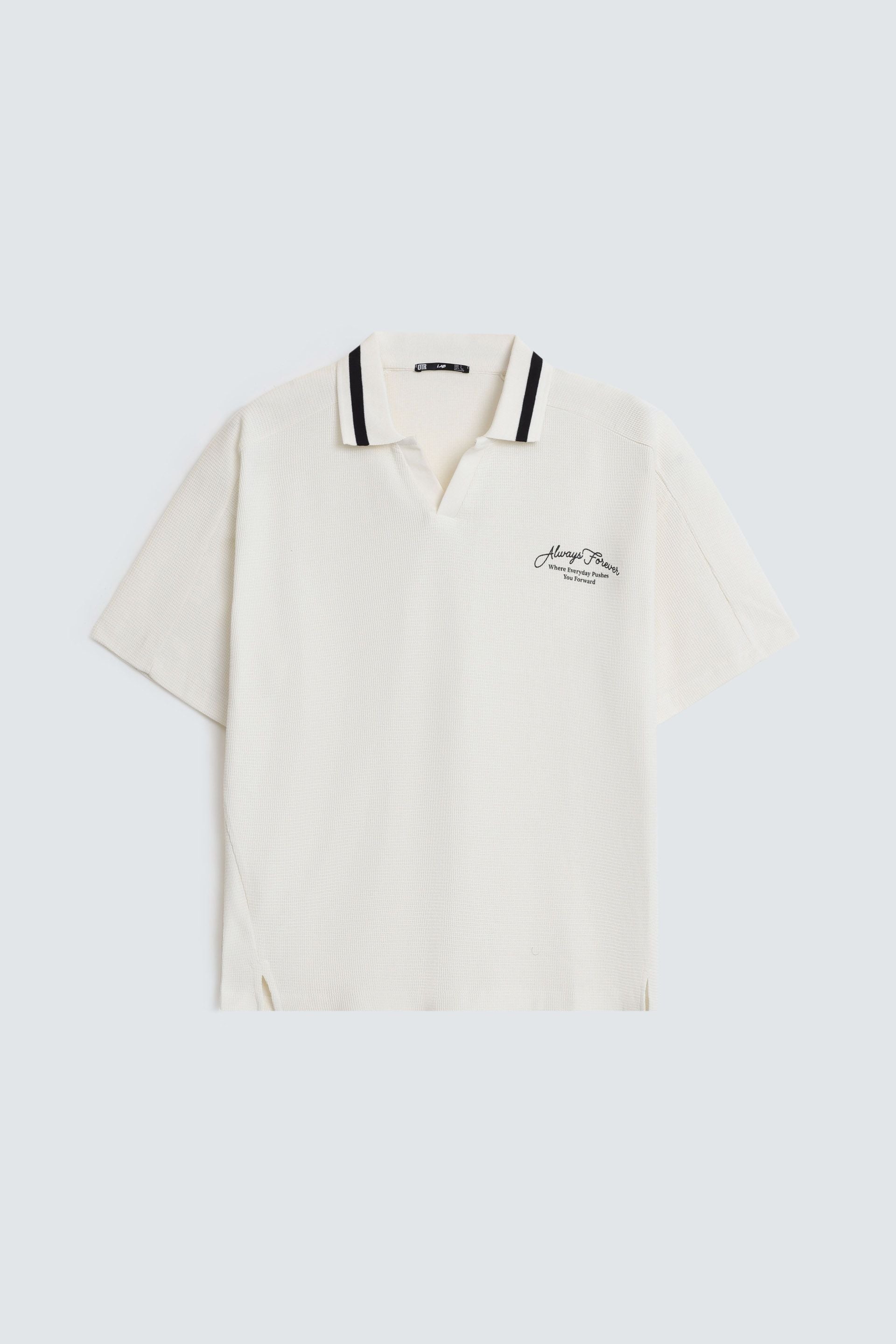 Slogan Print Polo Shirt