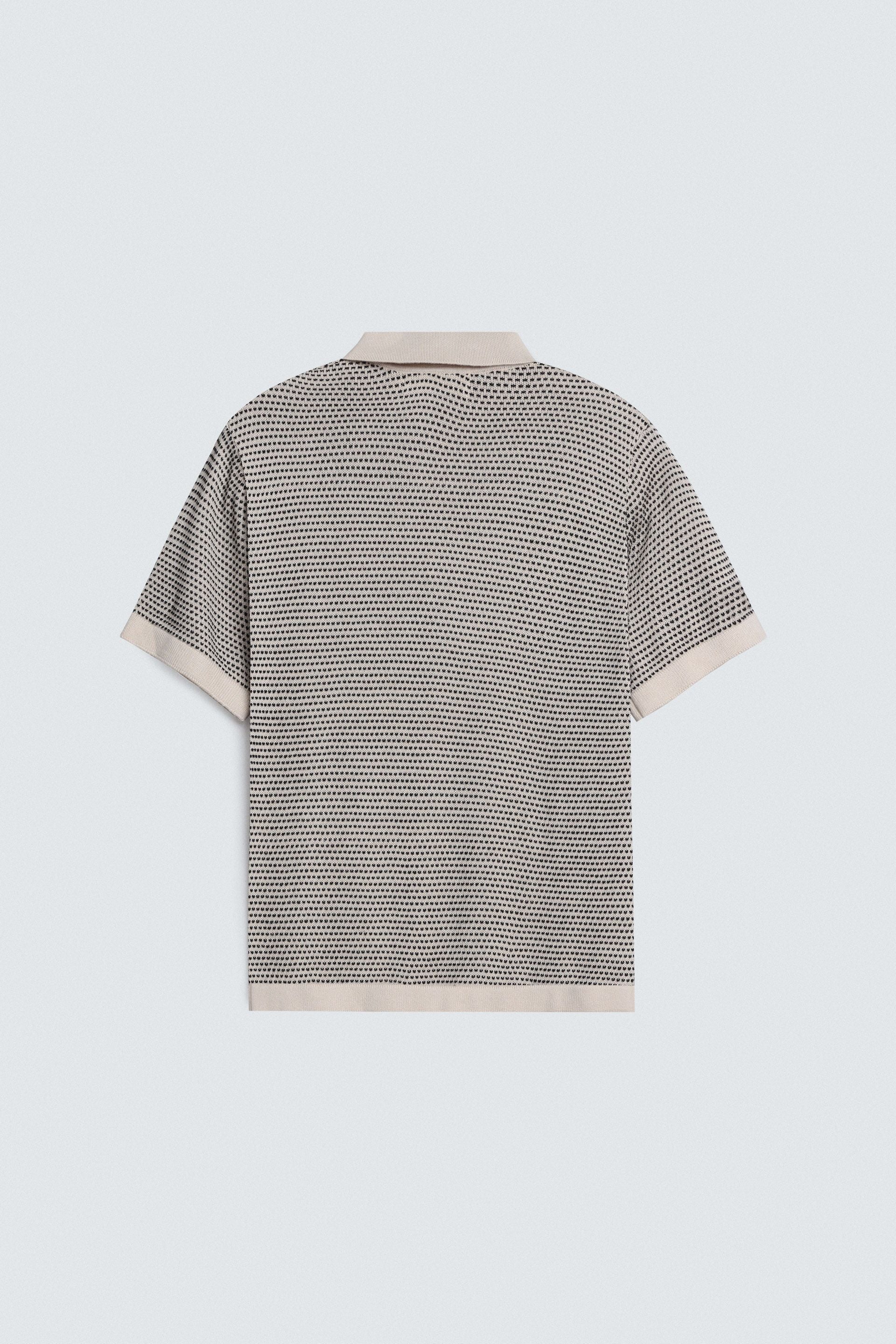 Textured Knit Polo Shirt