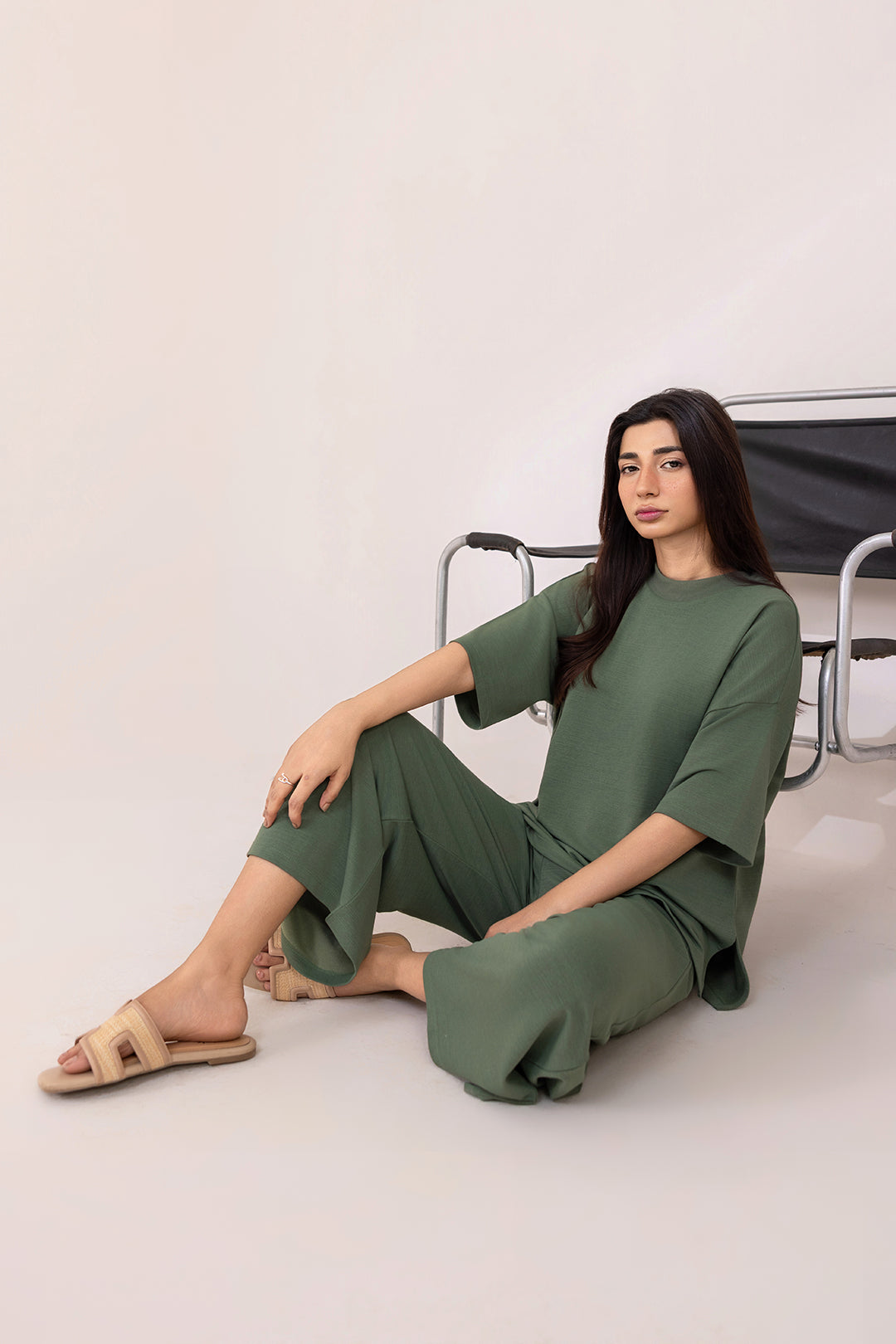Co-Ord Set Pants – Cotton Straight Trousers