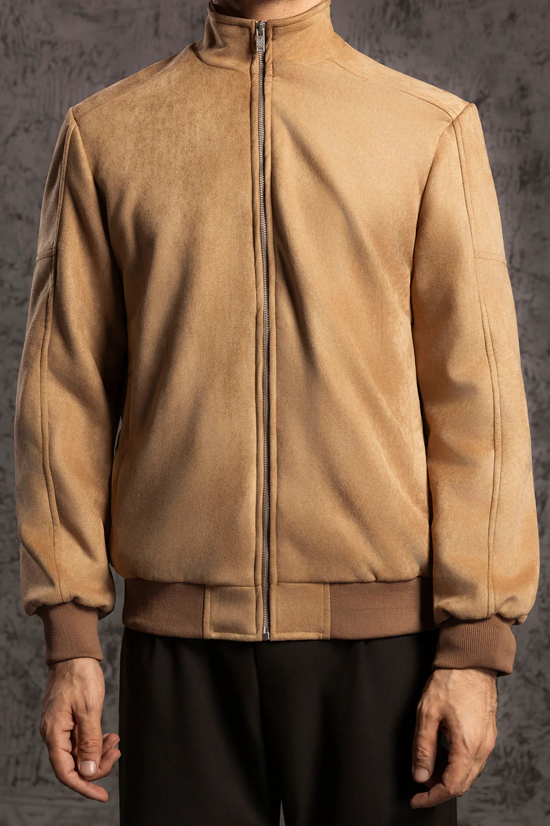 Faux Suede Jacket – Brown
