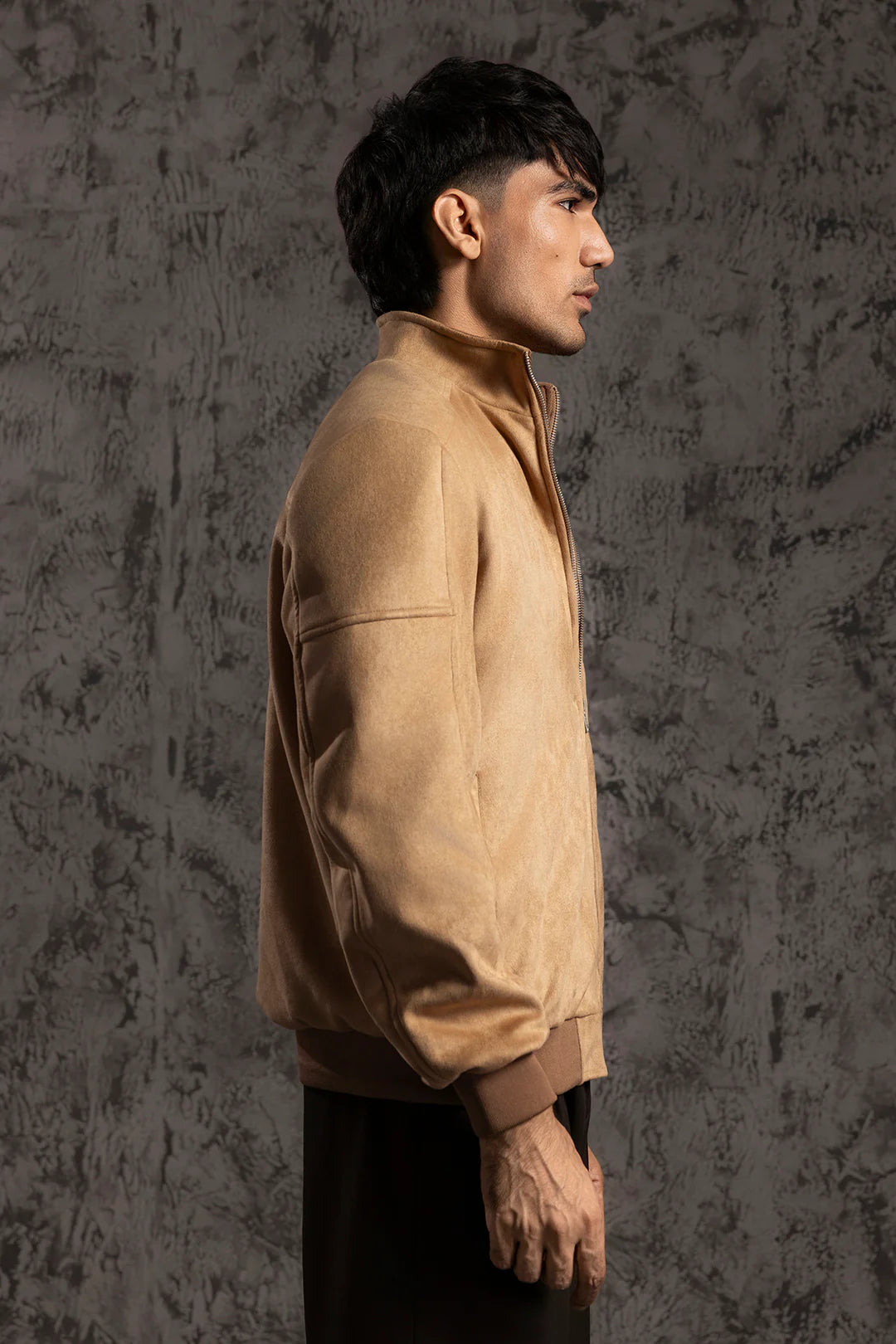 Faux Suede Jacket – Brown