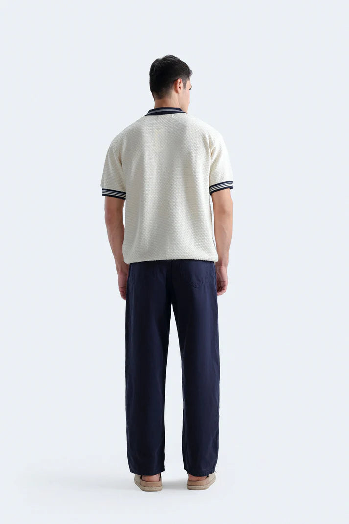 Quarter Zip Polo Shirt – Off White