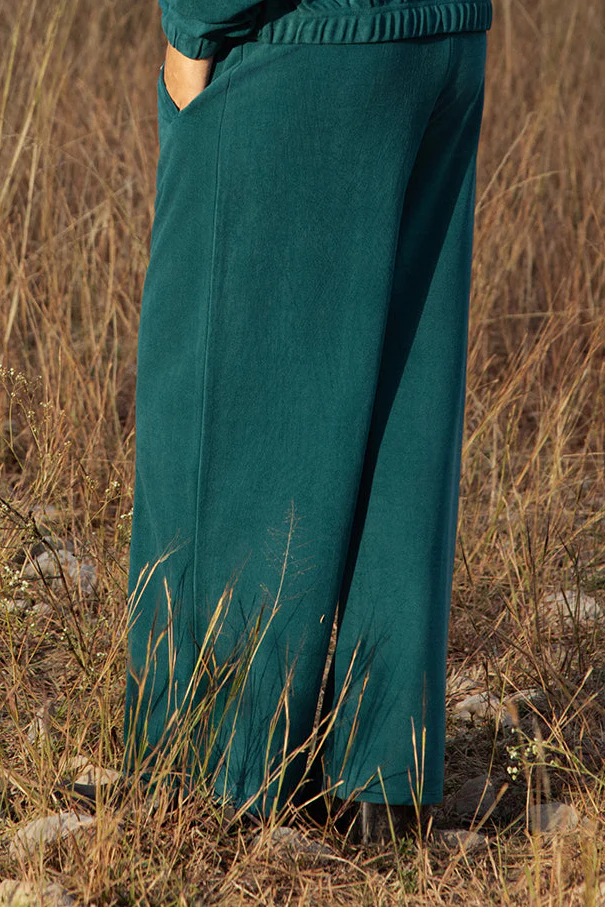 Velour Co-Ord Set Trousers – Teal