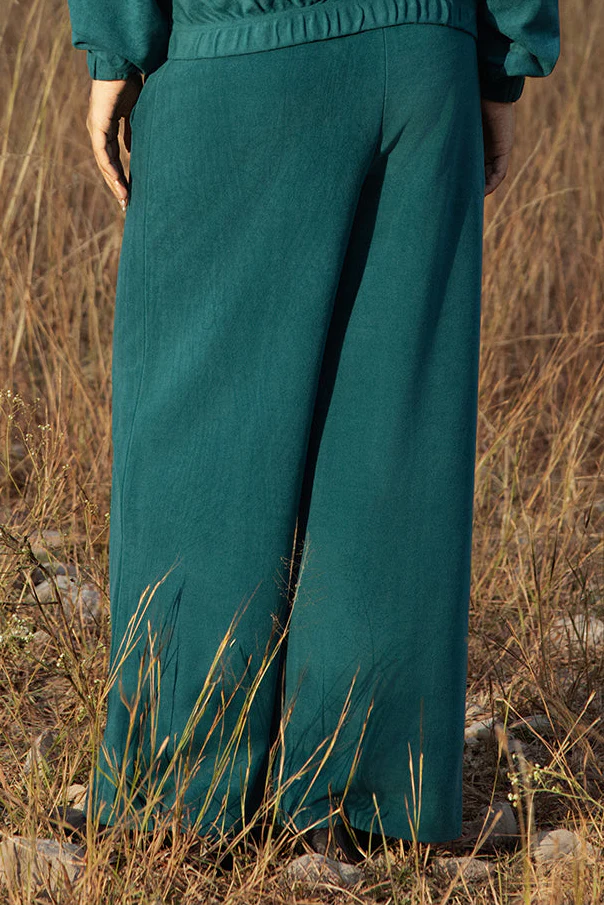 Velour Co-Ord Set Trousers – Teal