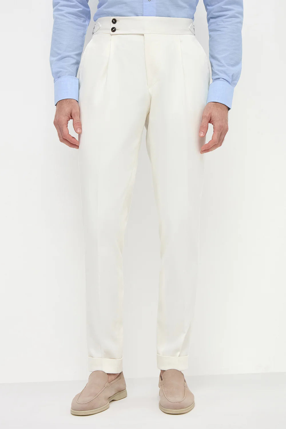 White Cotton Gurkha Trousers