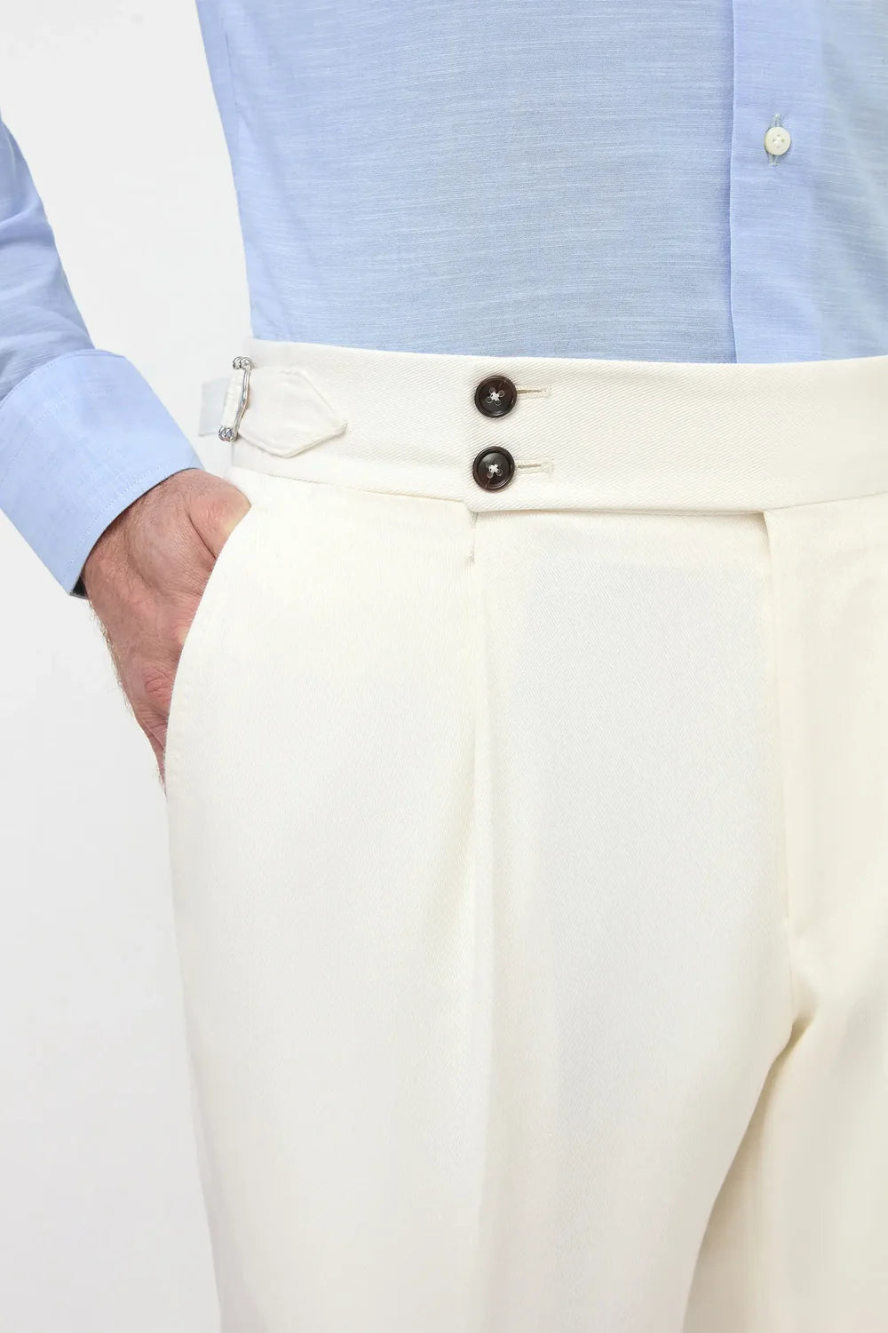 White Cotton Gurkha Trousers