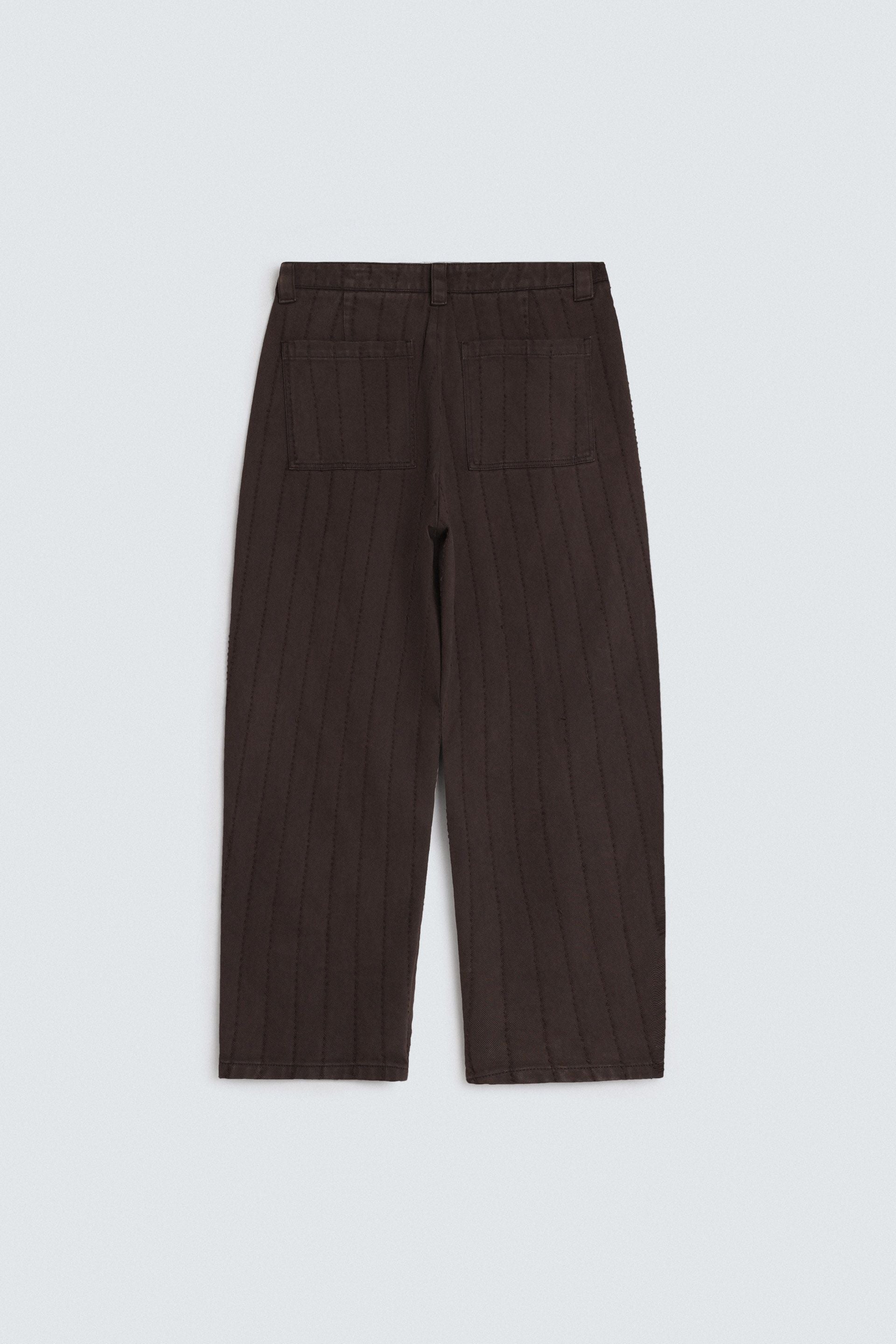 Textured Baggy Fit Pants