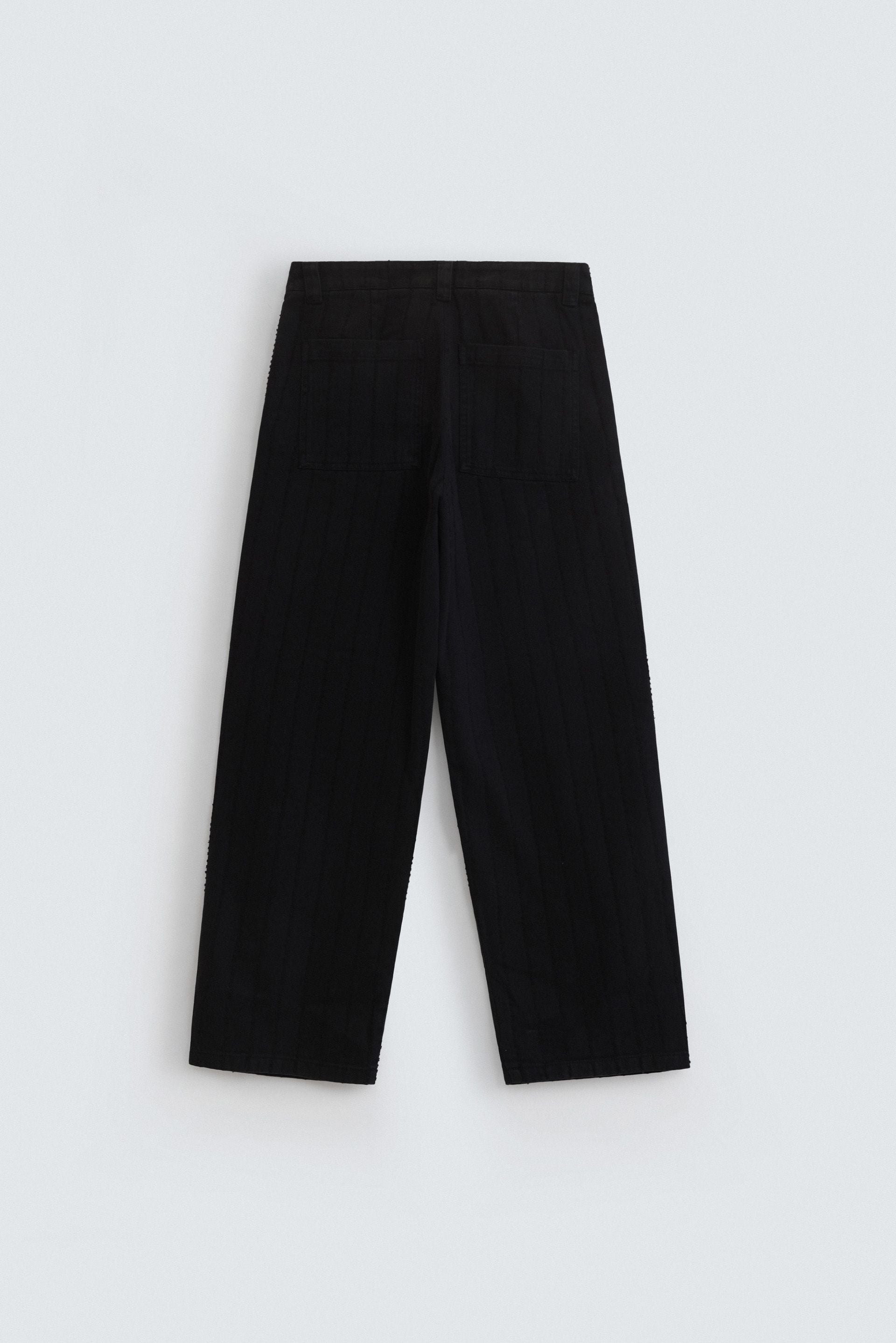 Textured Baggy Fit Pants