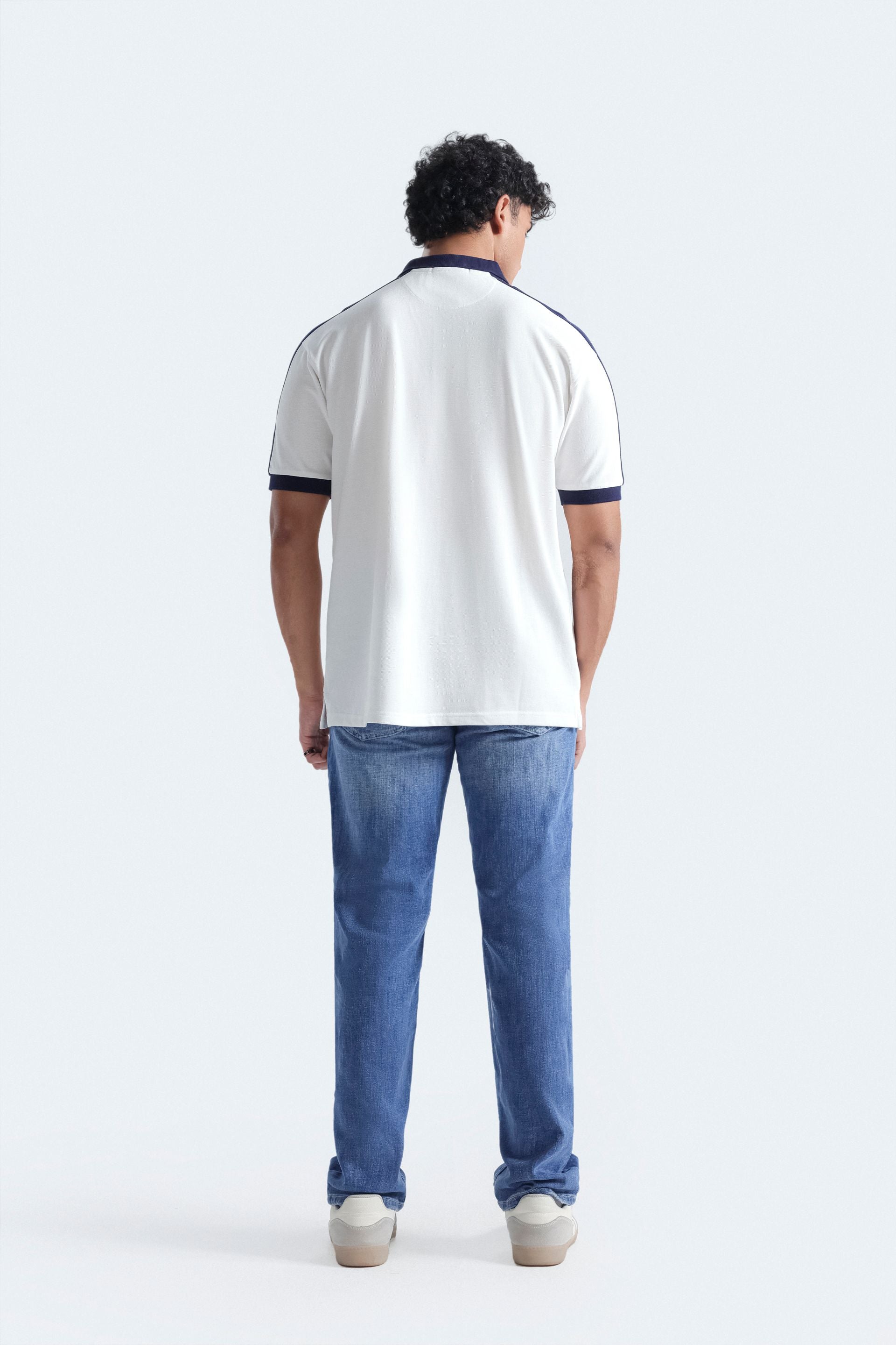 Slogan Print Polo Shirt With Label Patch
