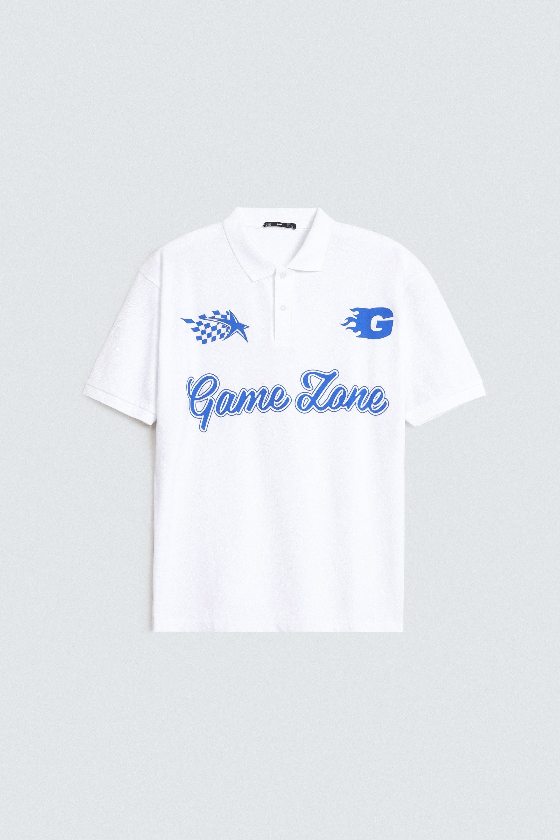 Slogan Print Polo Shirt