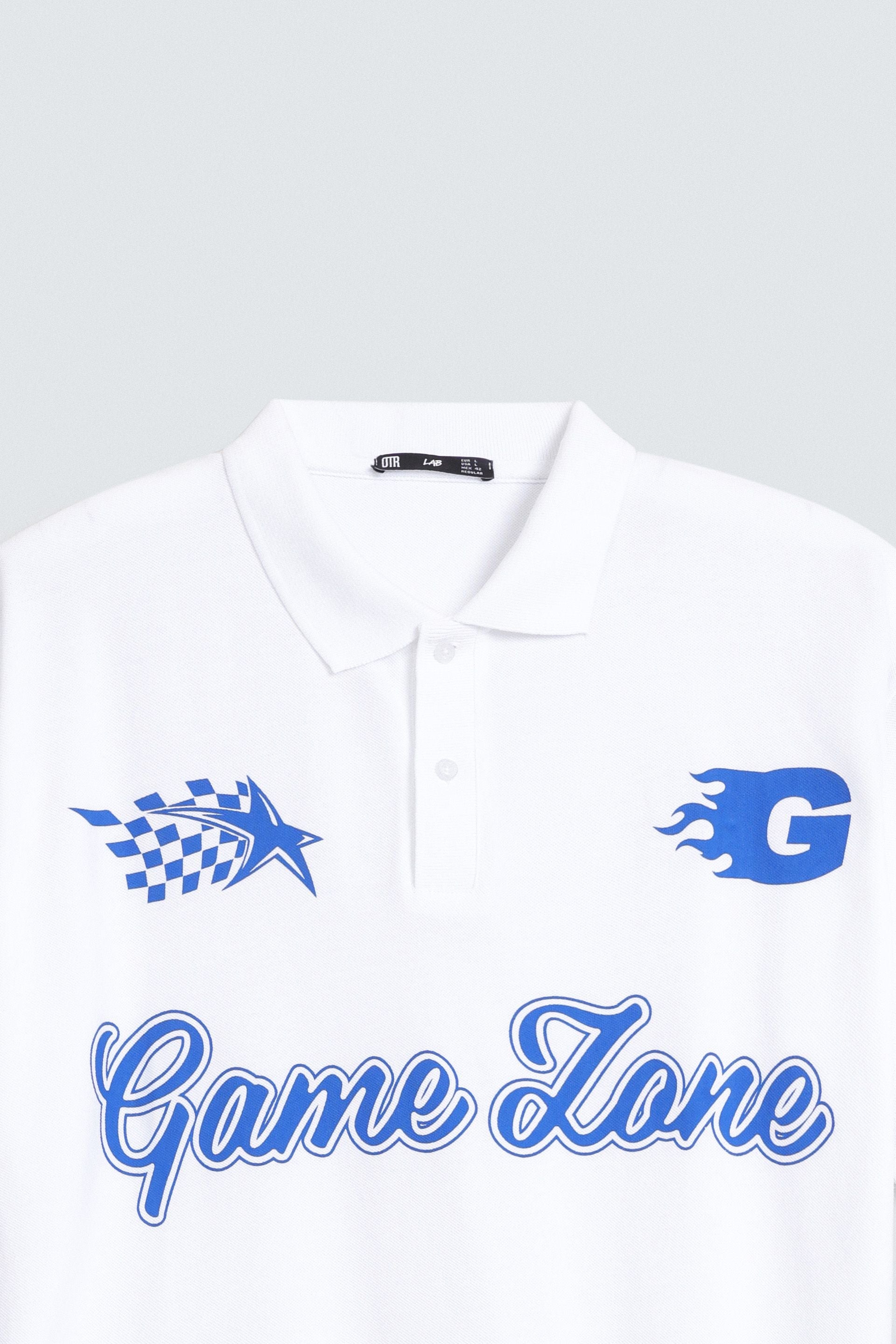 Slogan Print Polo Shirt