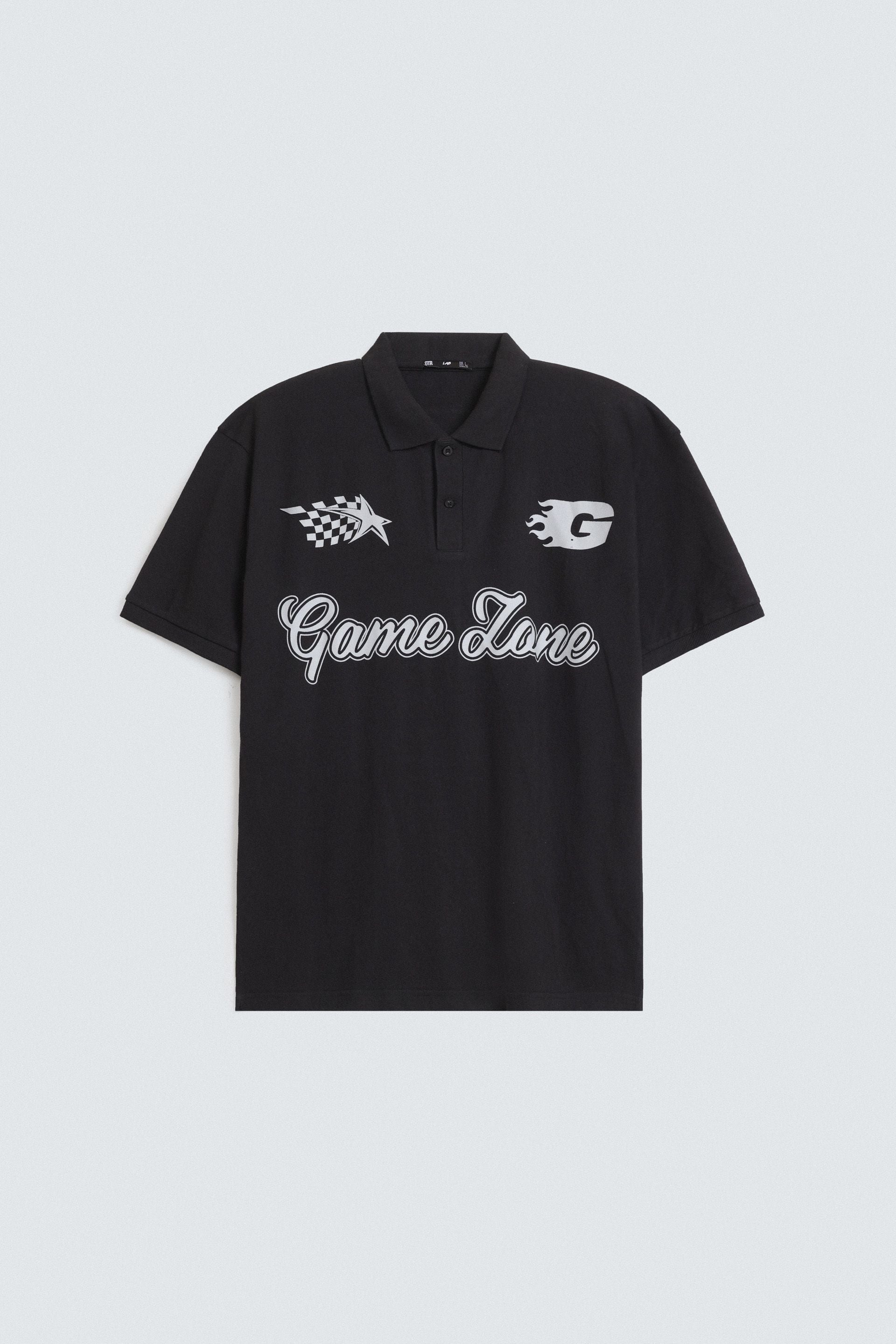 Slogan Print Polo Shirt