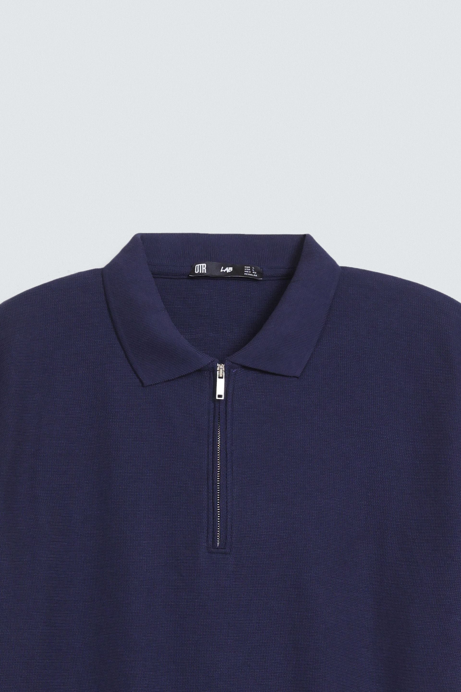 Quarter Zip-Up Polo Shirt
