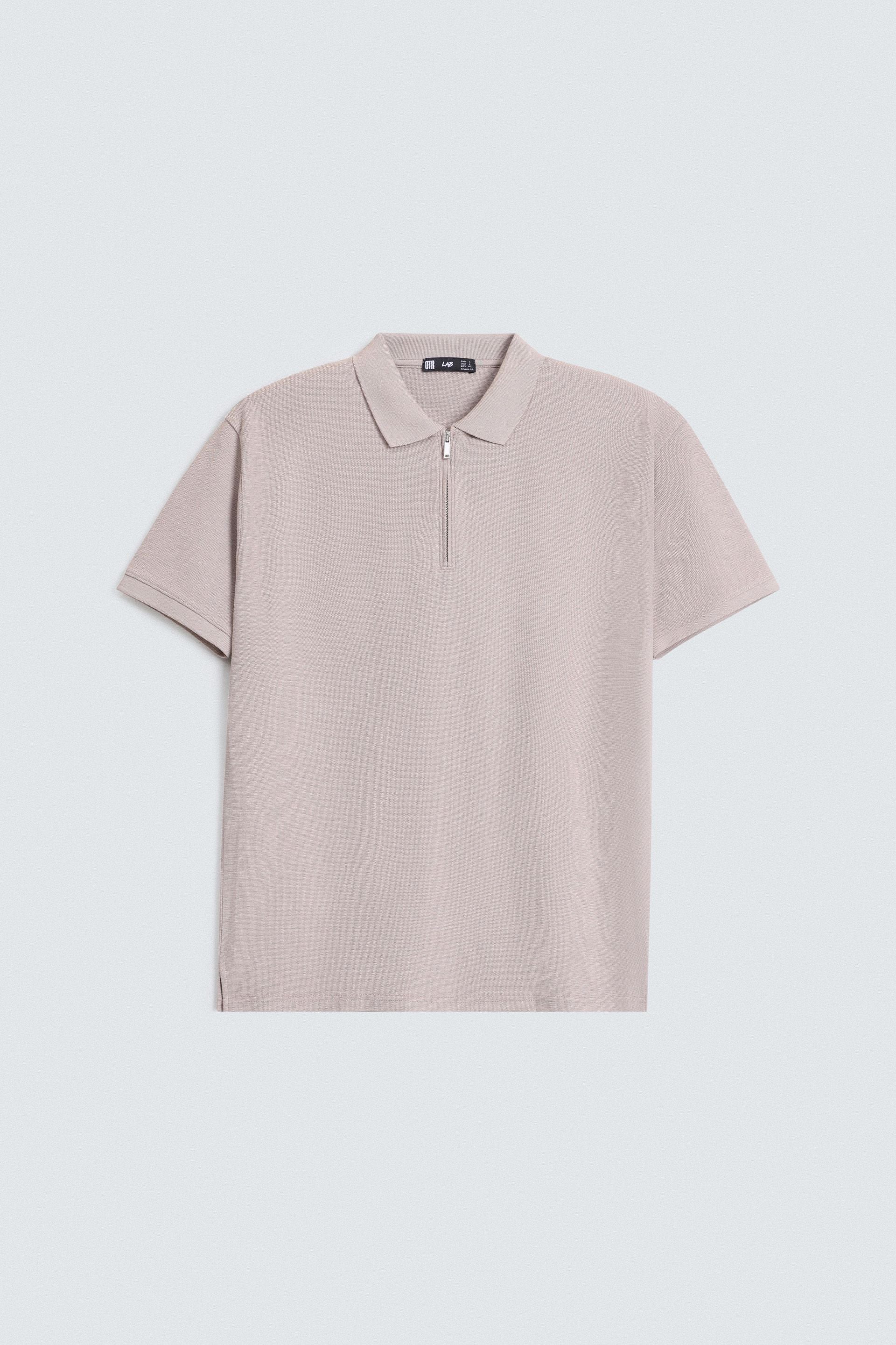 Quarter Zip-Up Polo Shirt