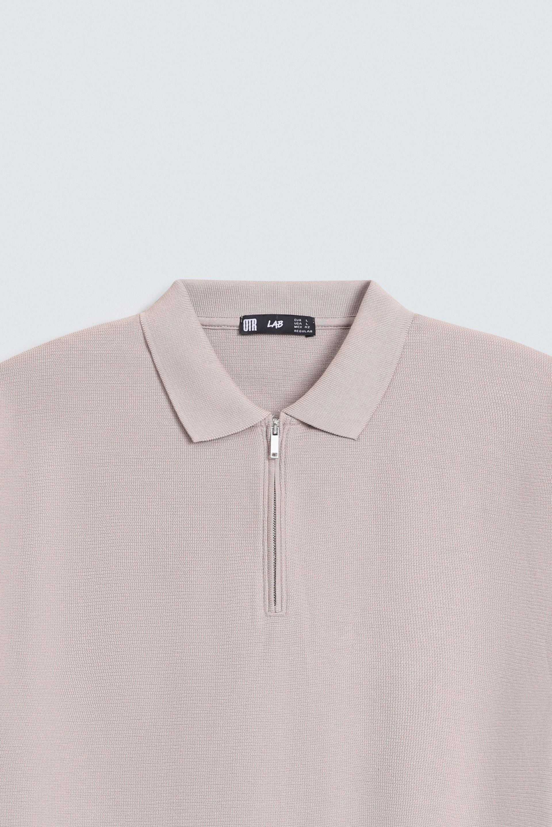 Quarter Zip-Up Polo Shirt