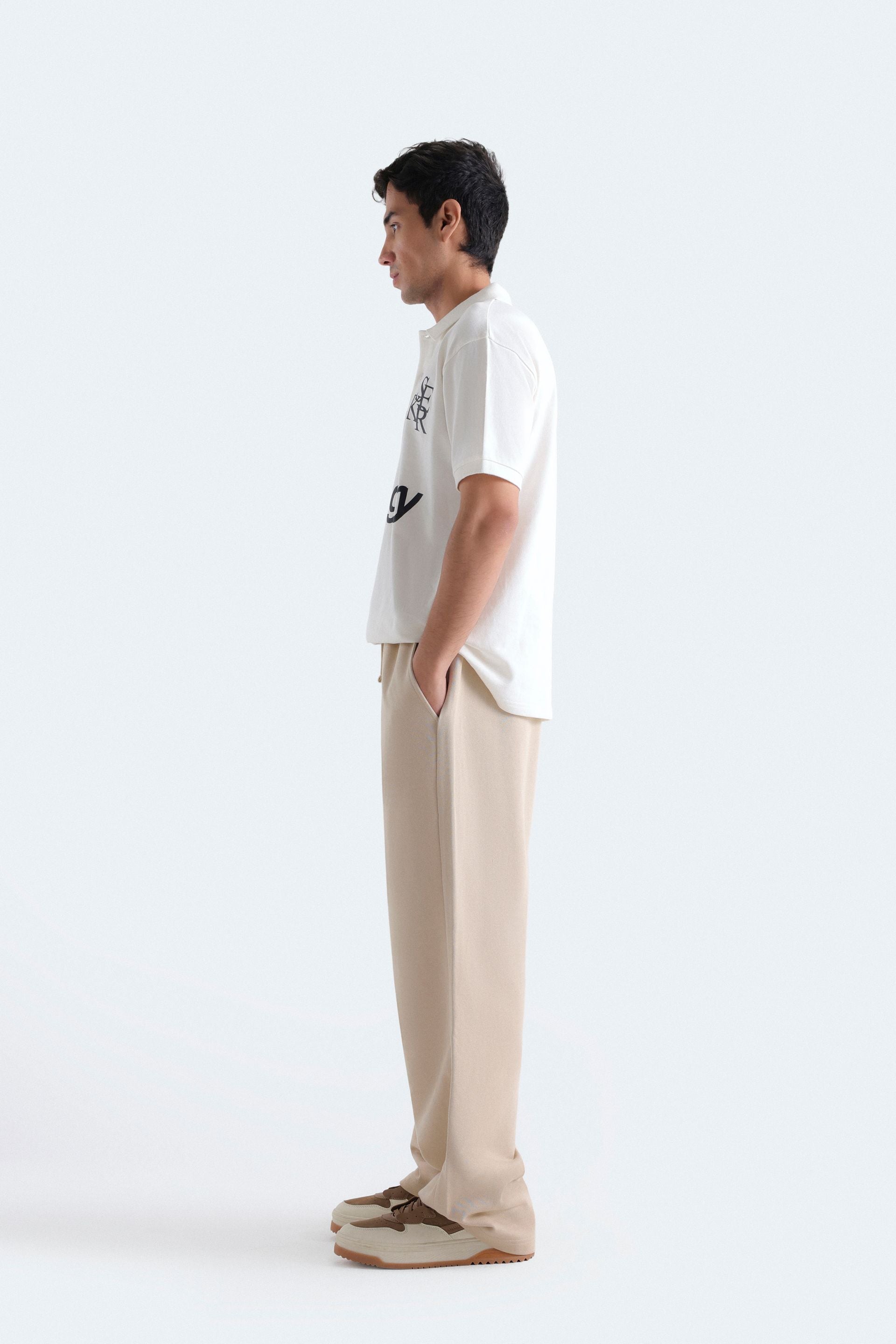 Embroidered Slogan Print Polo Shirt