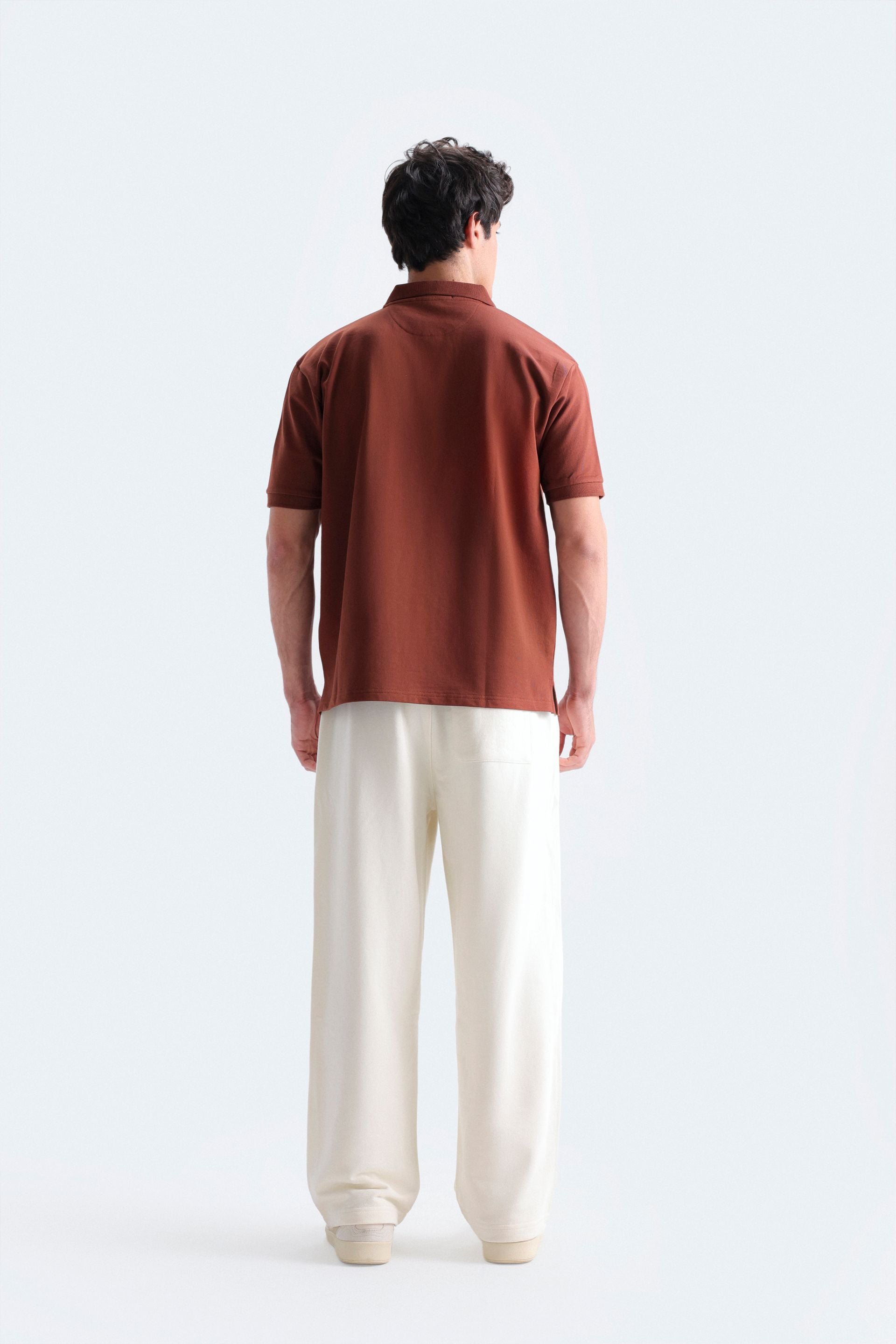 Embroidered Slogan Print Polo Shirt
