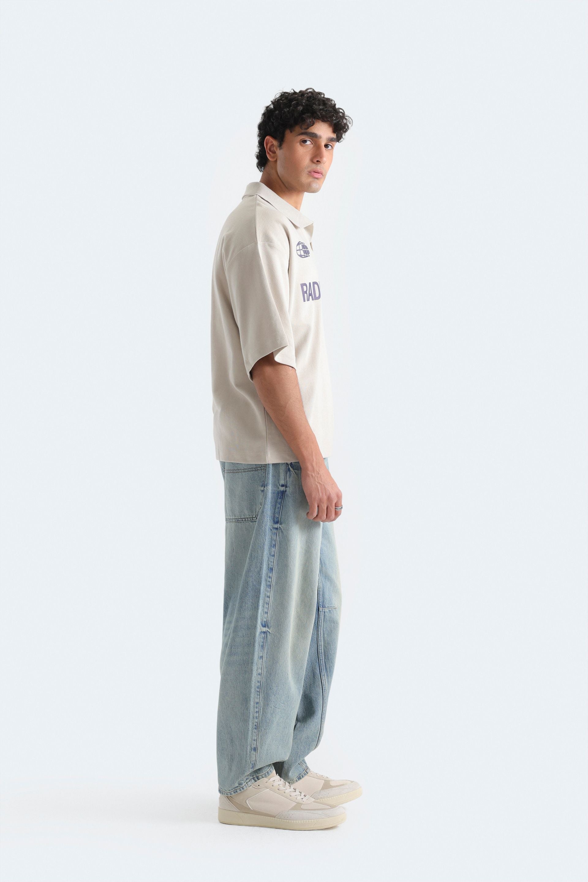 Slogan Print Polo Shirt