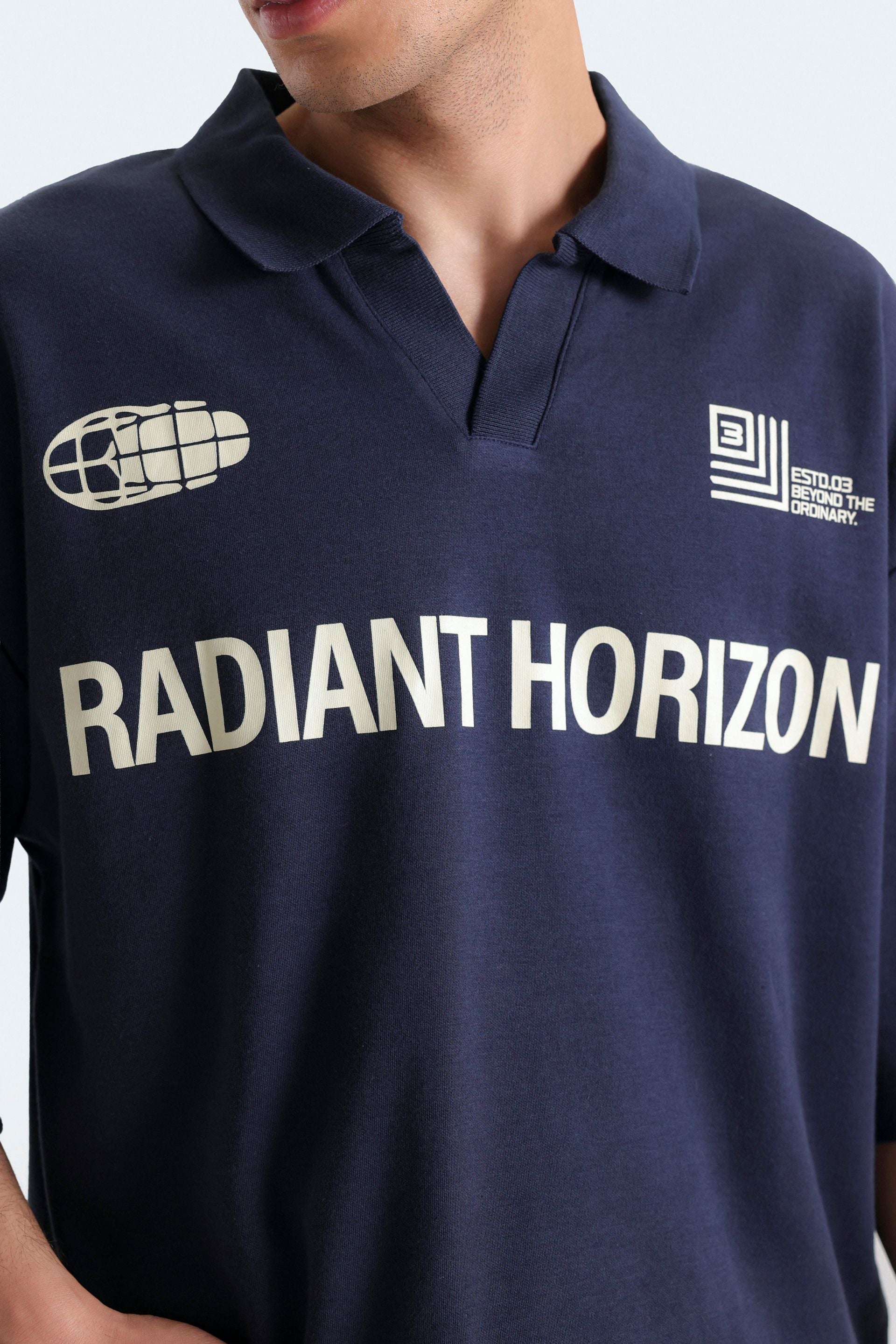 Slogan Print Polo Shirt