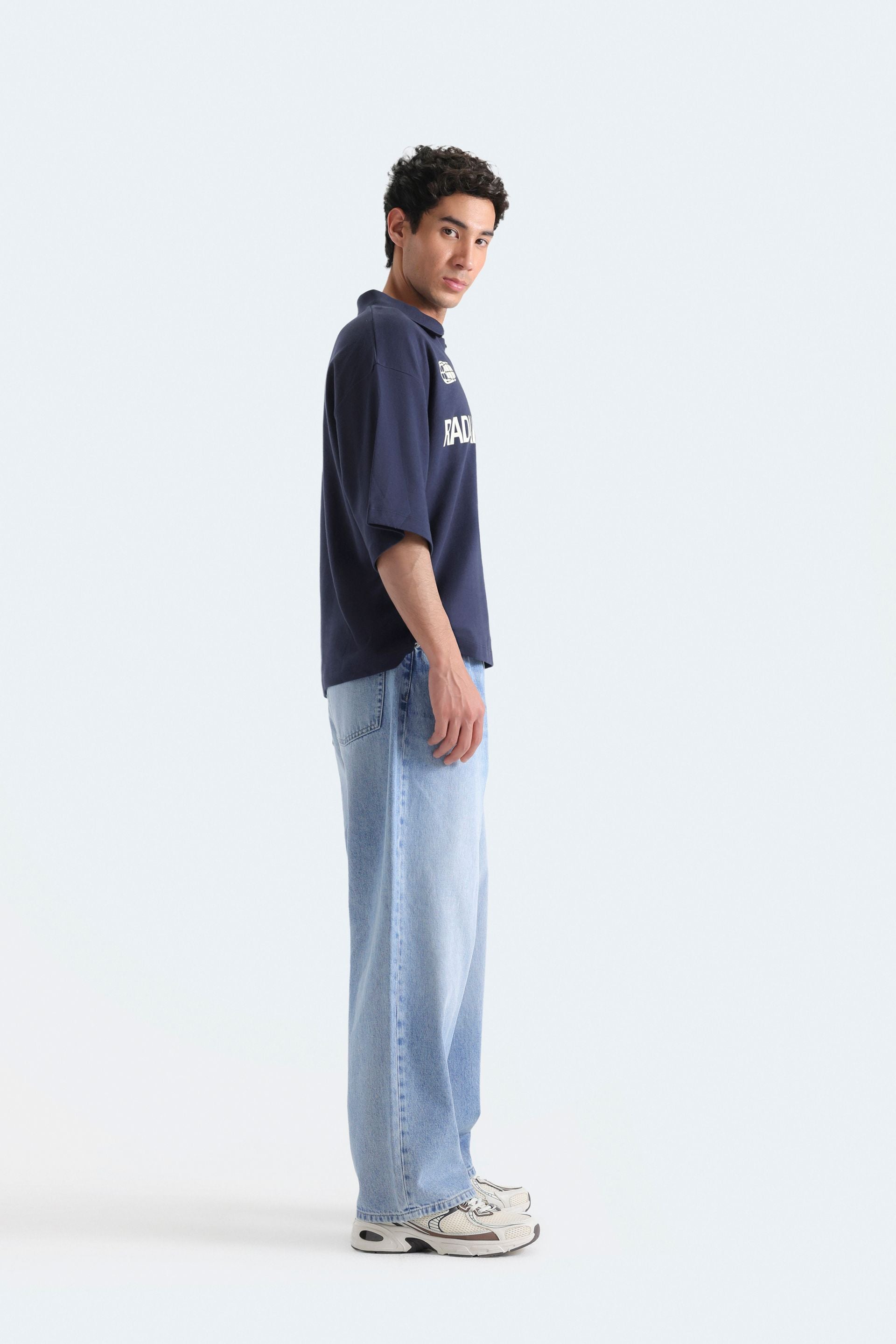 Slogan Print Polo Shirt