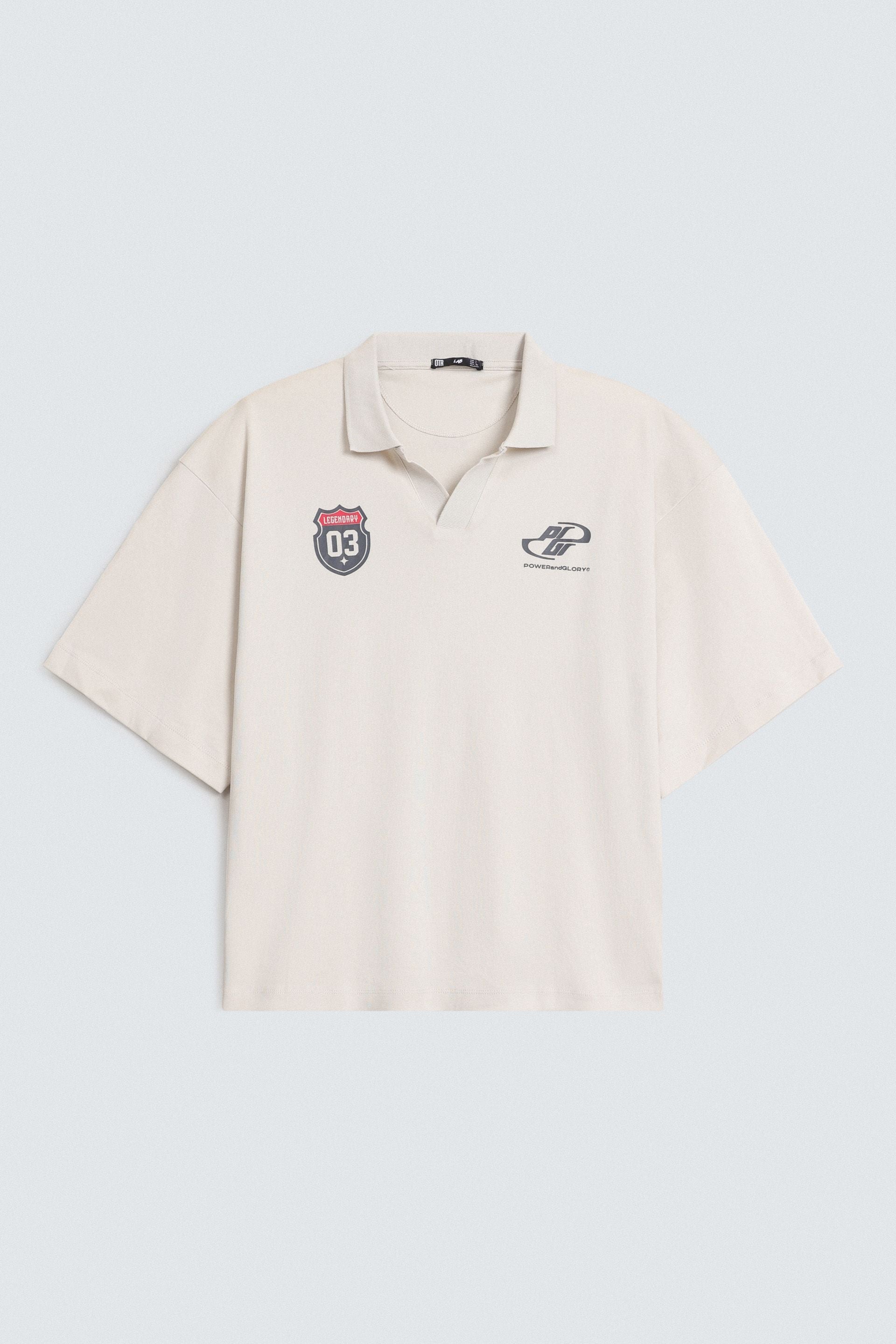 Slogan Print Polo Shirt