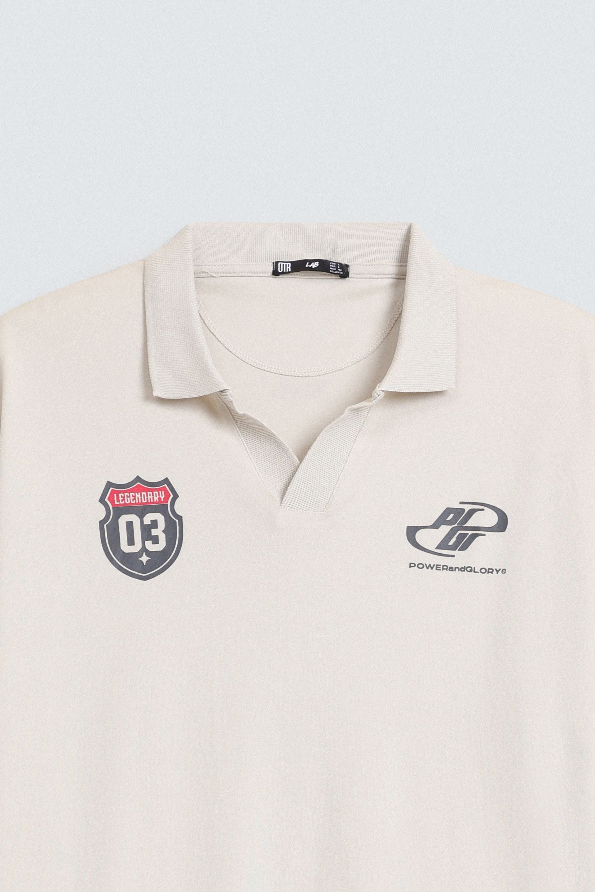 Slogan Print Polo Shirt