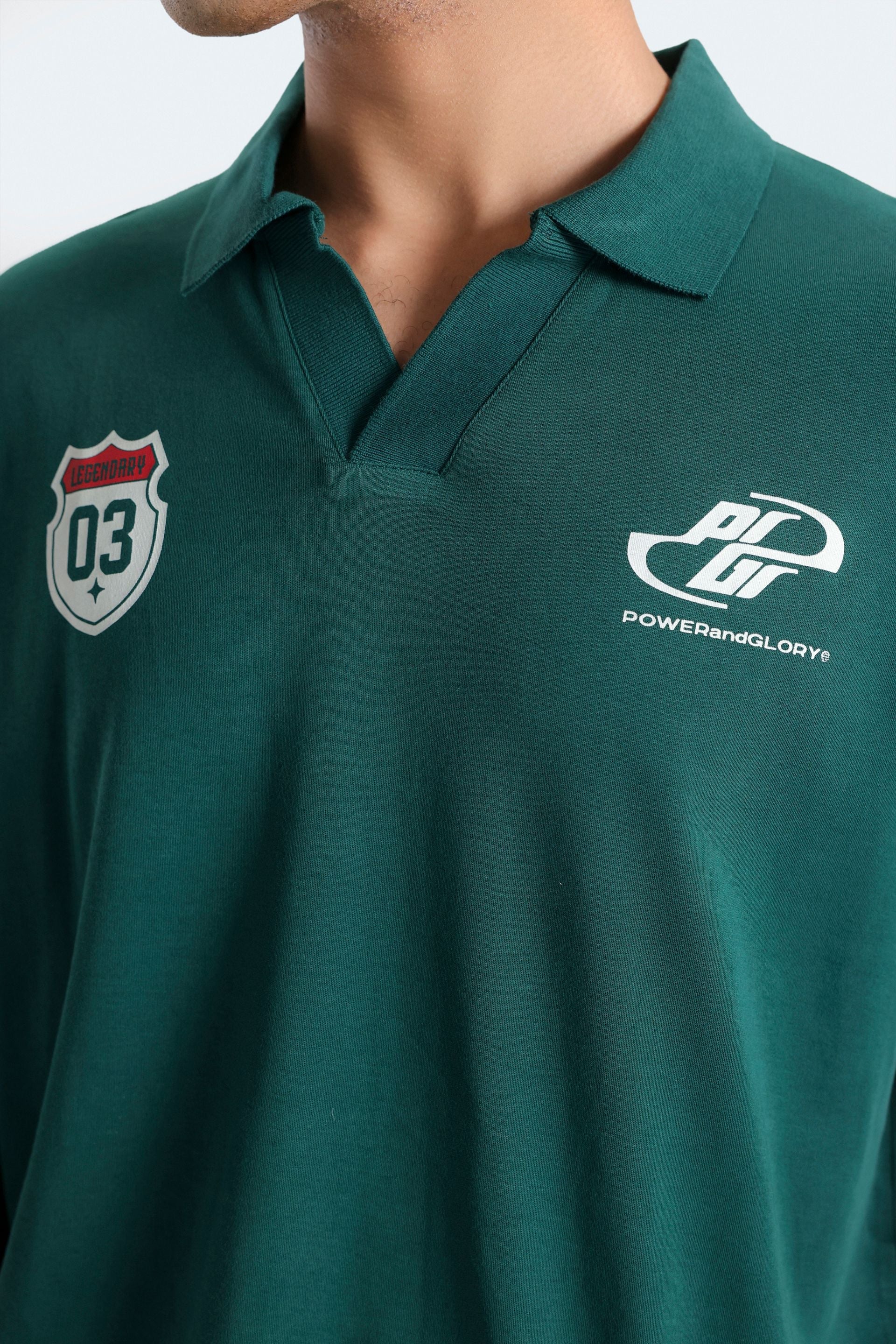Slogan Print Polo Shirt