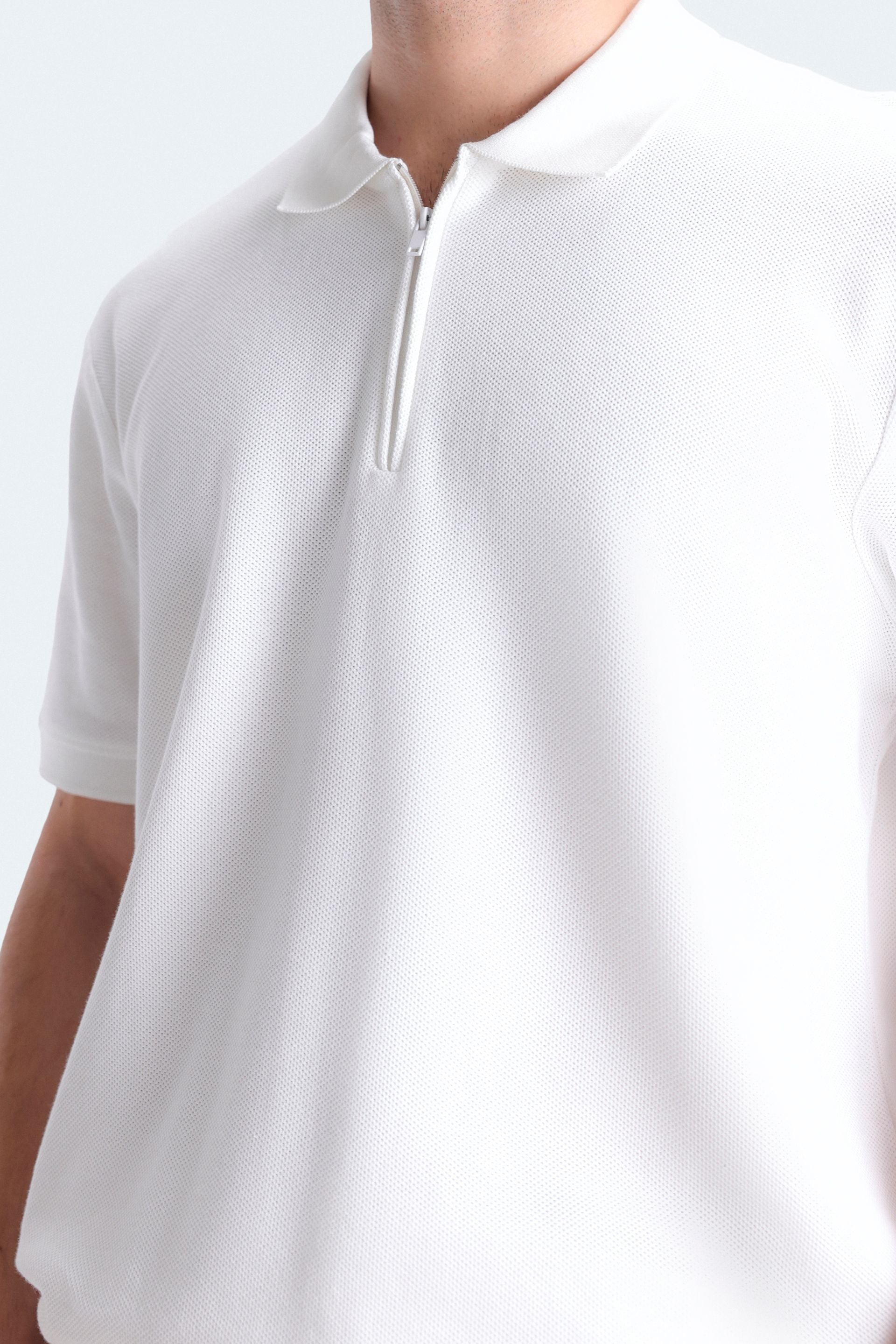 Quarter Zip-Up Polo Shirt