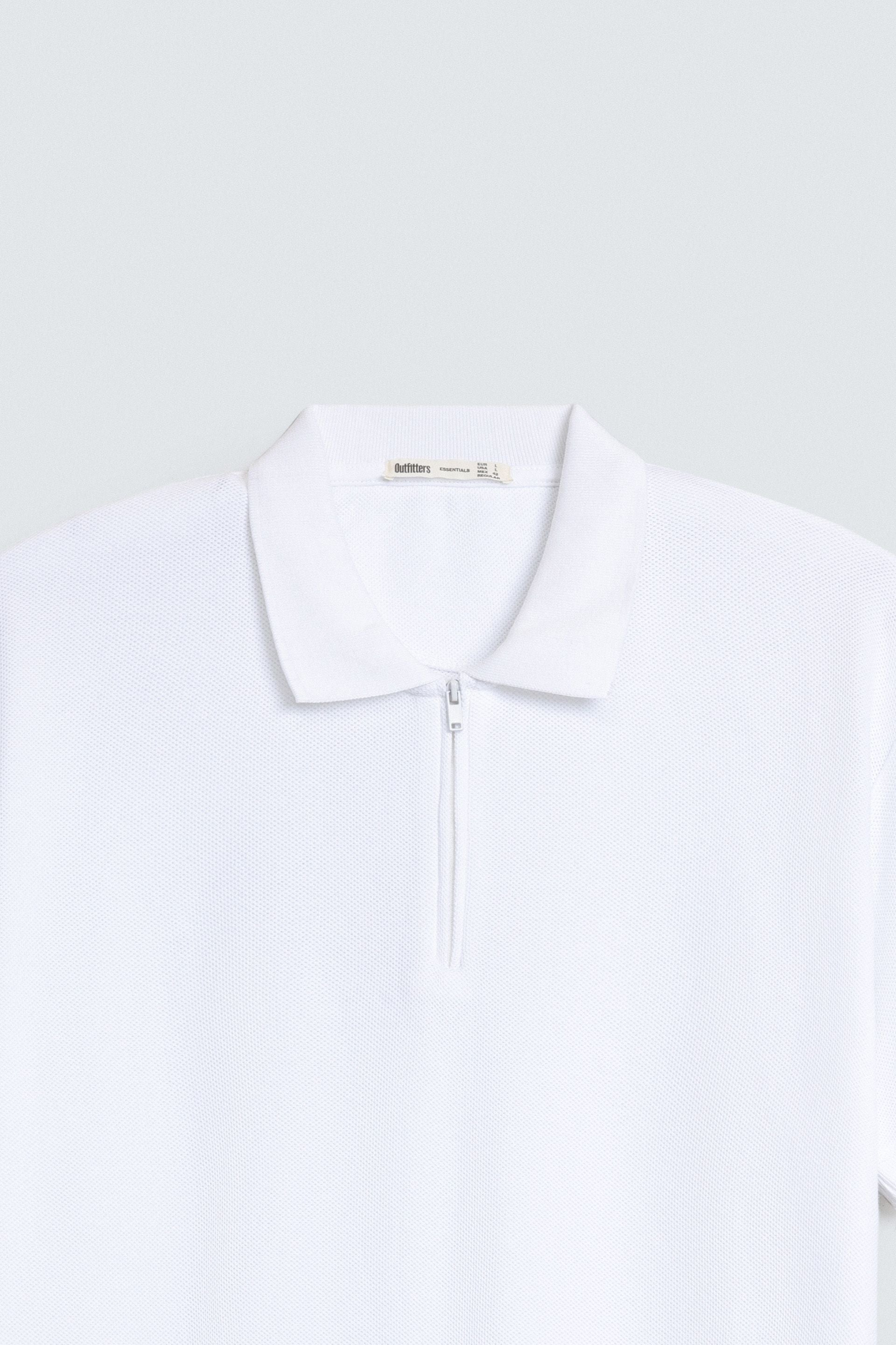 Quarter Zip-Up Polo Shirt
