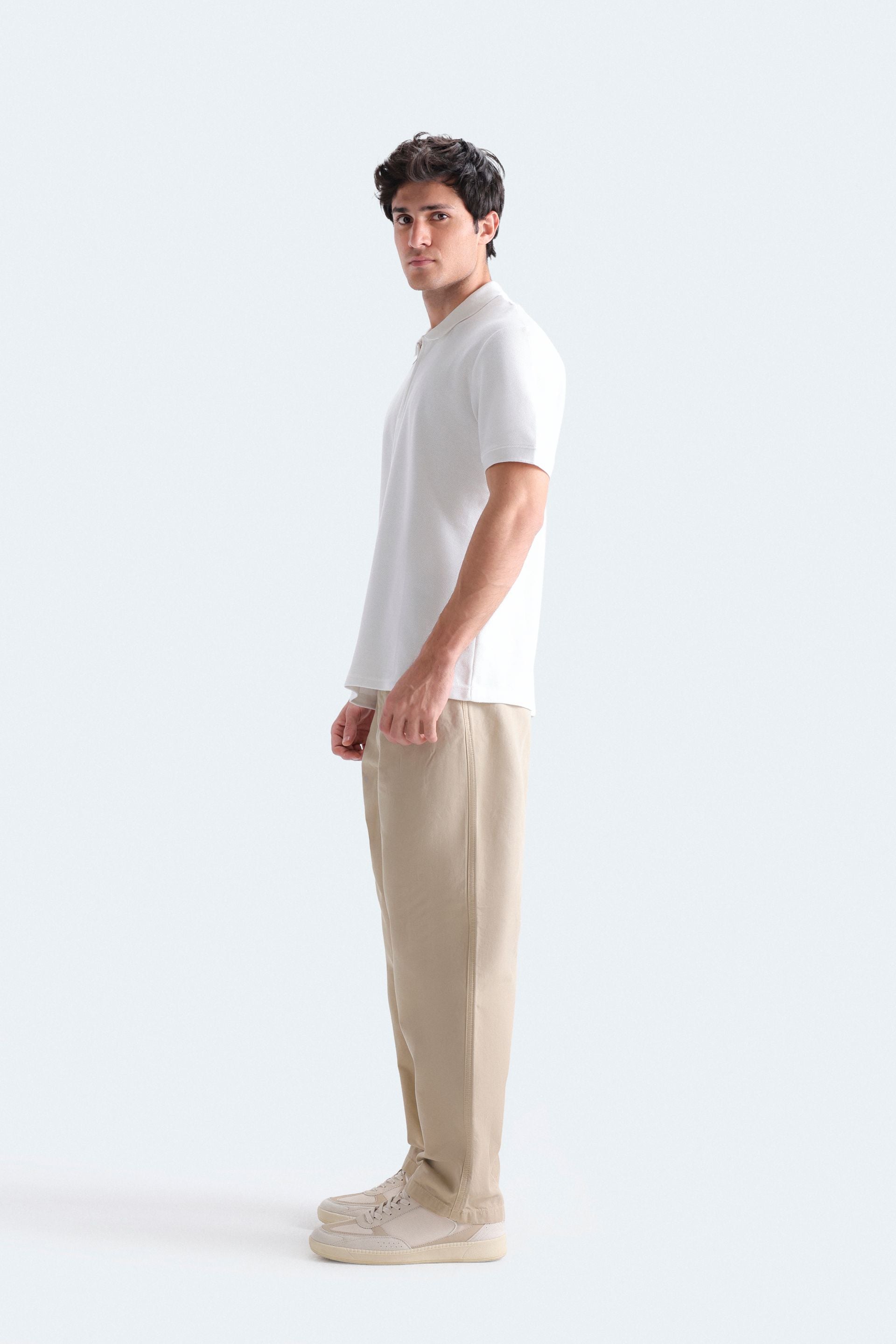 Quarter Zip-Up Polo Shirt