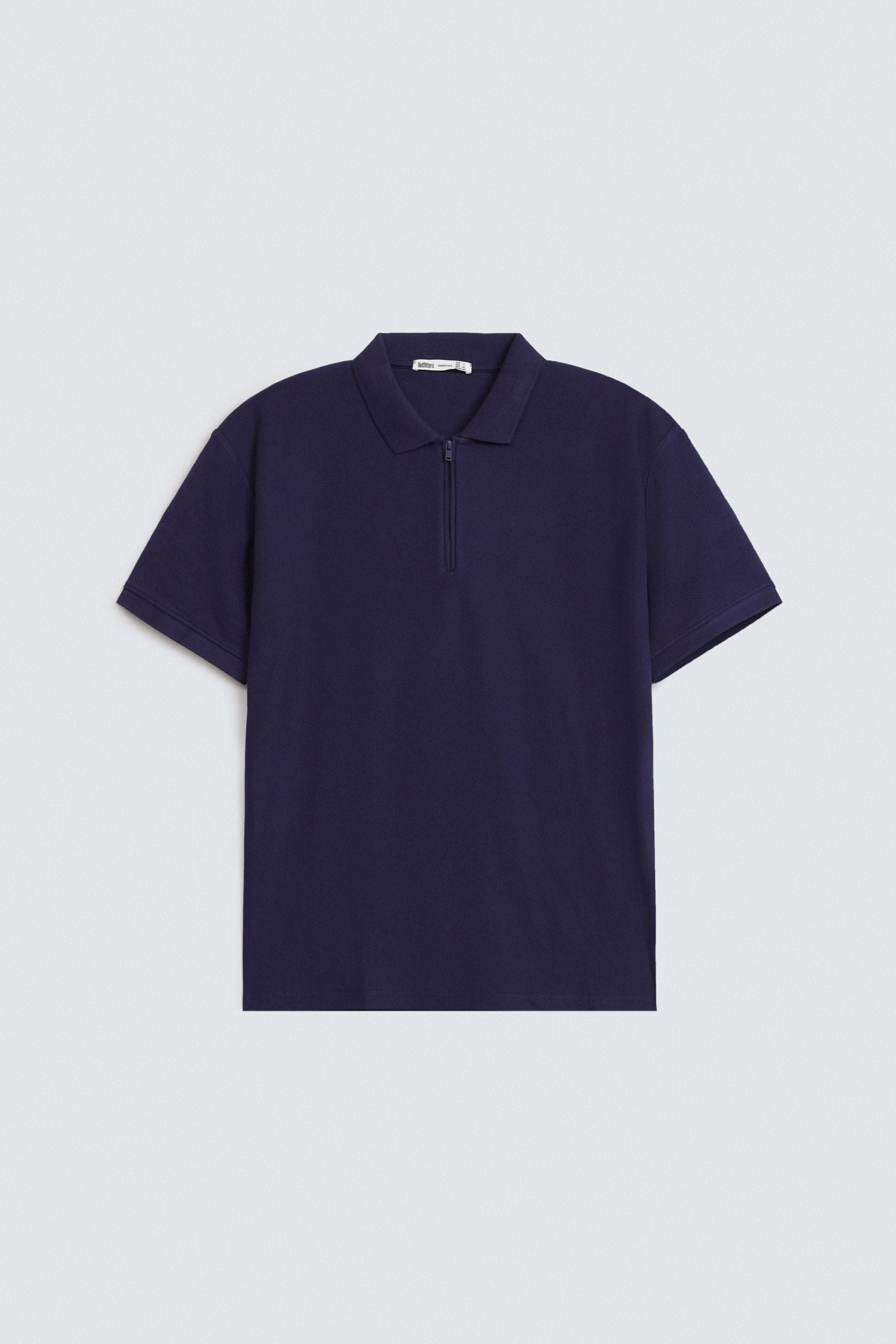 Quarter Zip-Up Polo Shirt