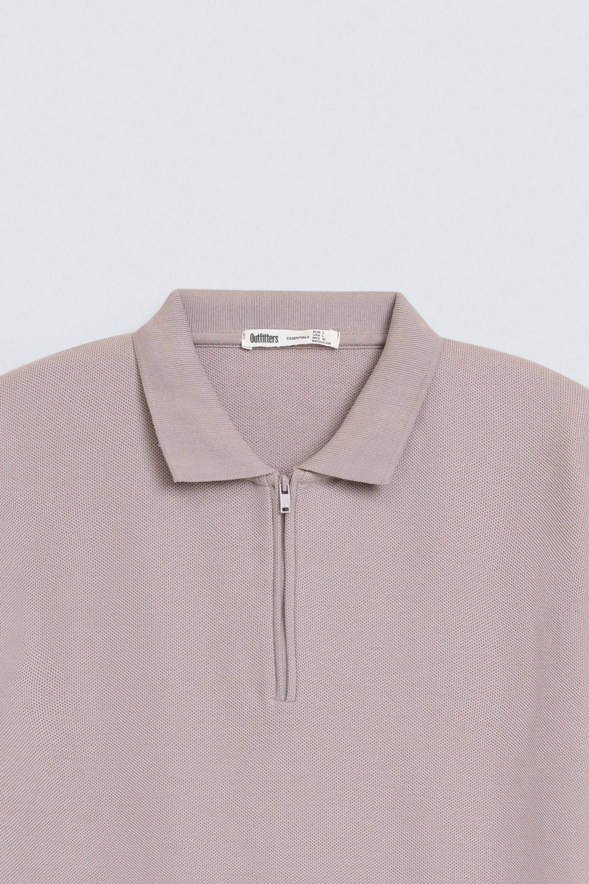 Quarter Zip-Up Polo Shirt