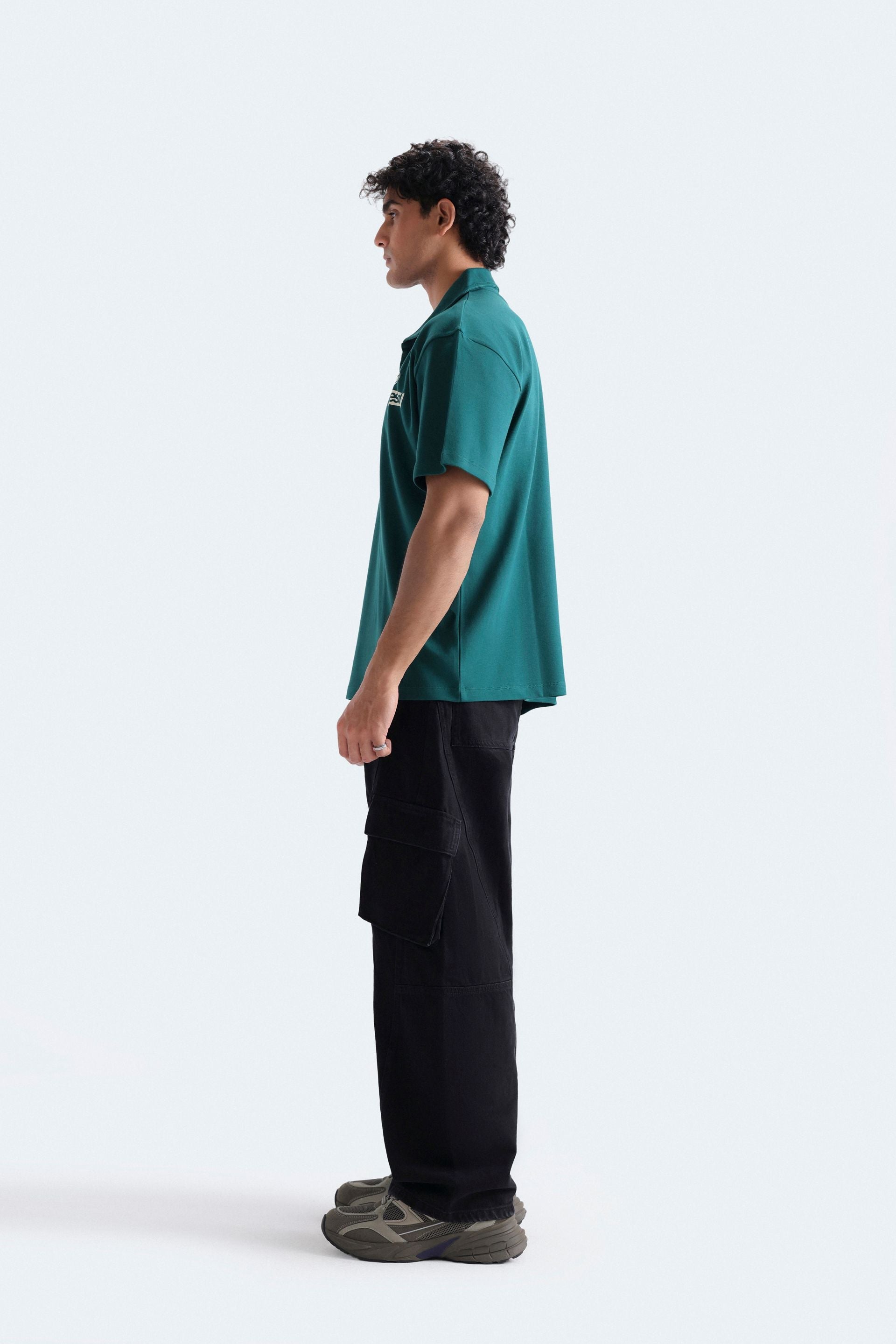 Slogan Print Polo Shirt