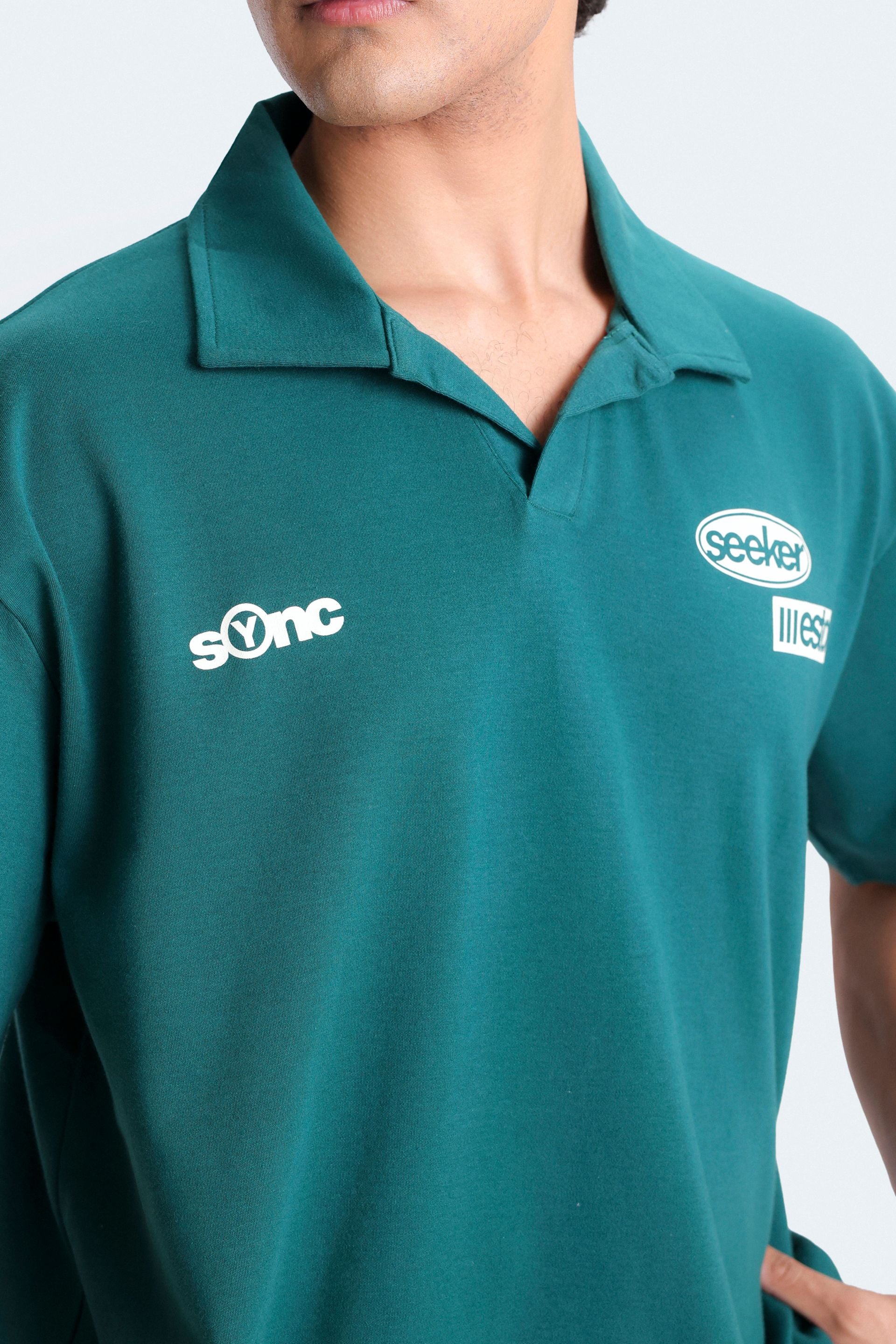 Slogan Print Polo Shirt