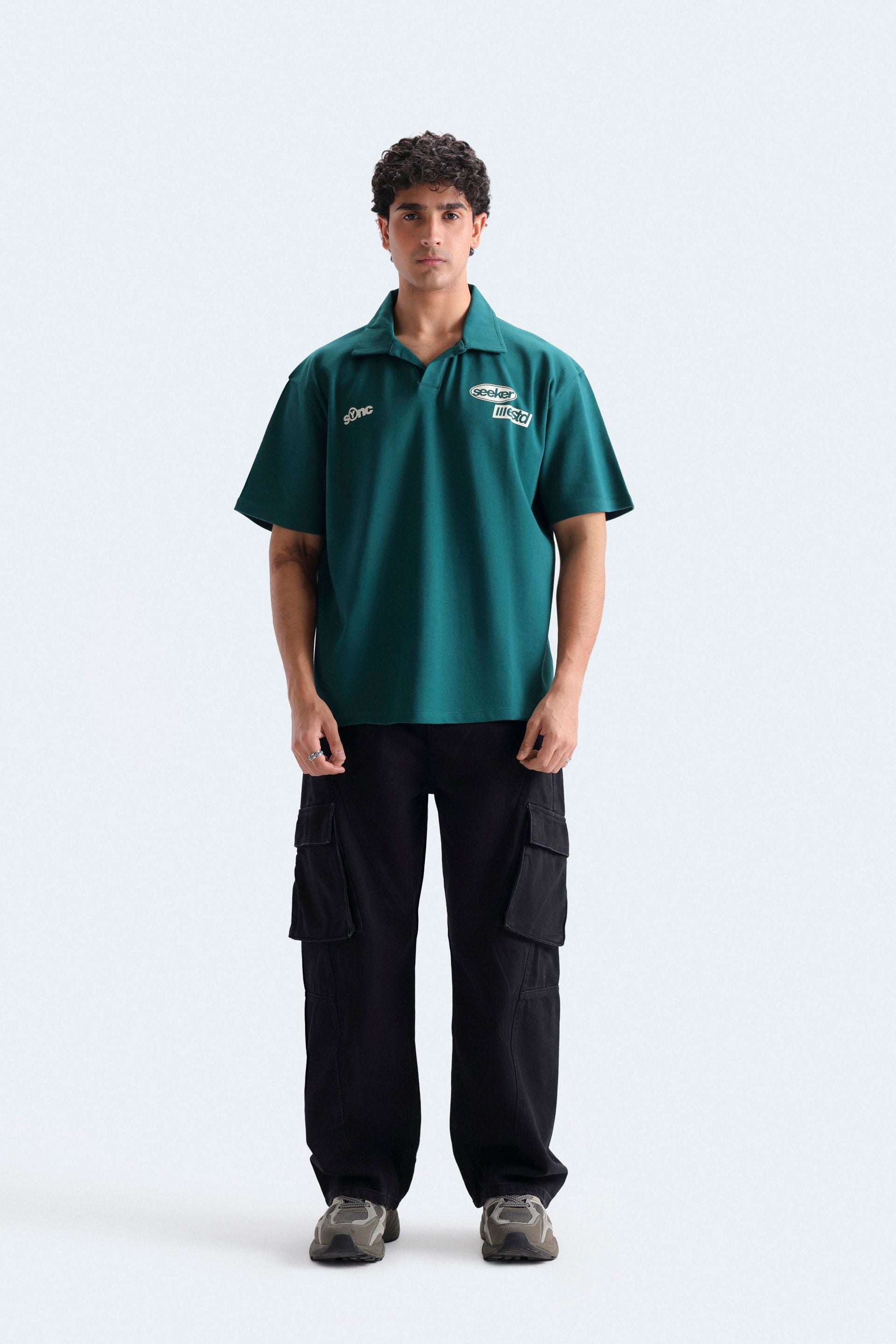 Slogan Print Polo Shirt