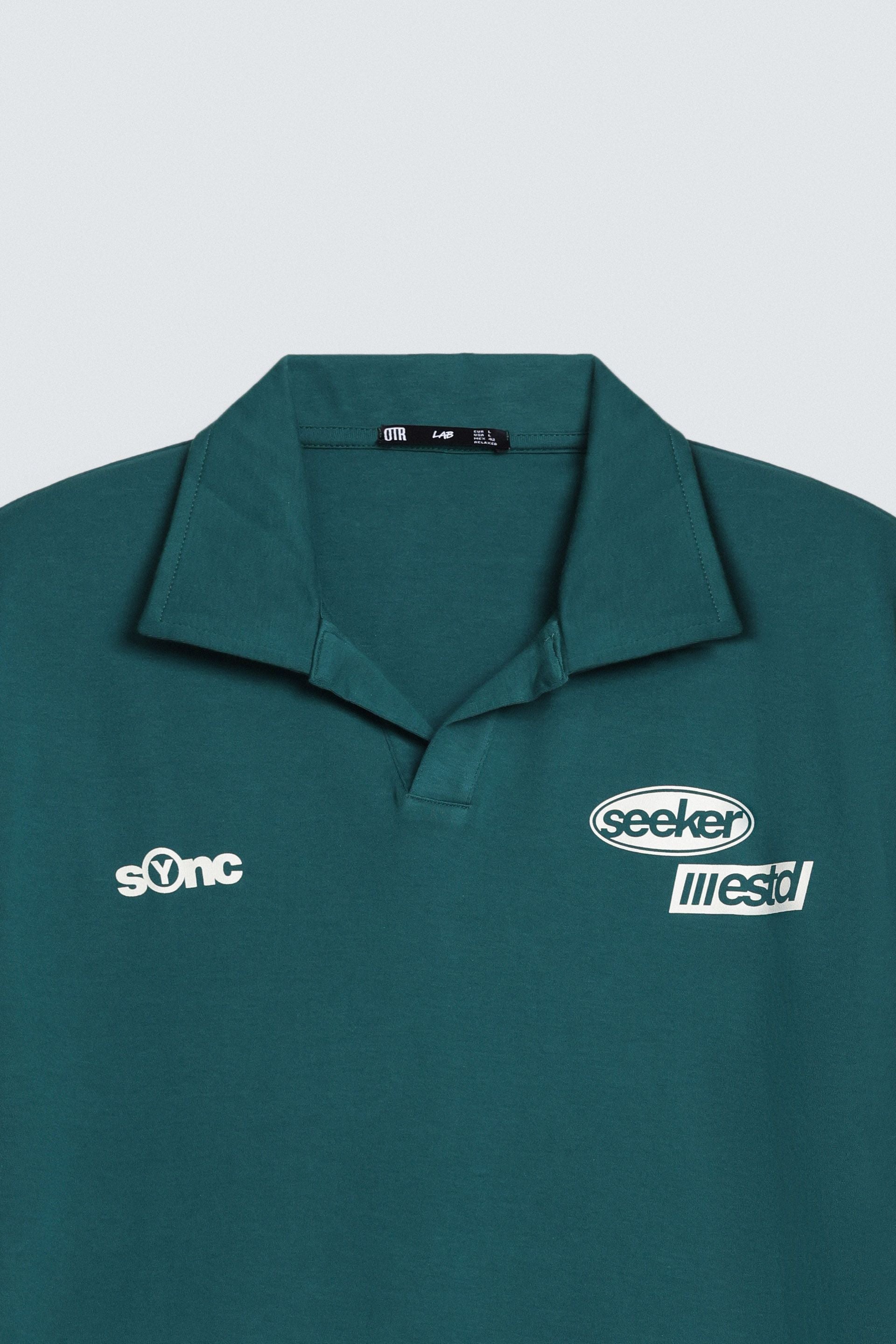 Slogan Print Polo Shirt