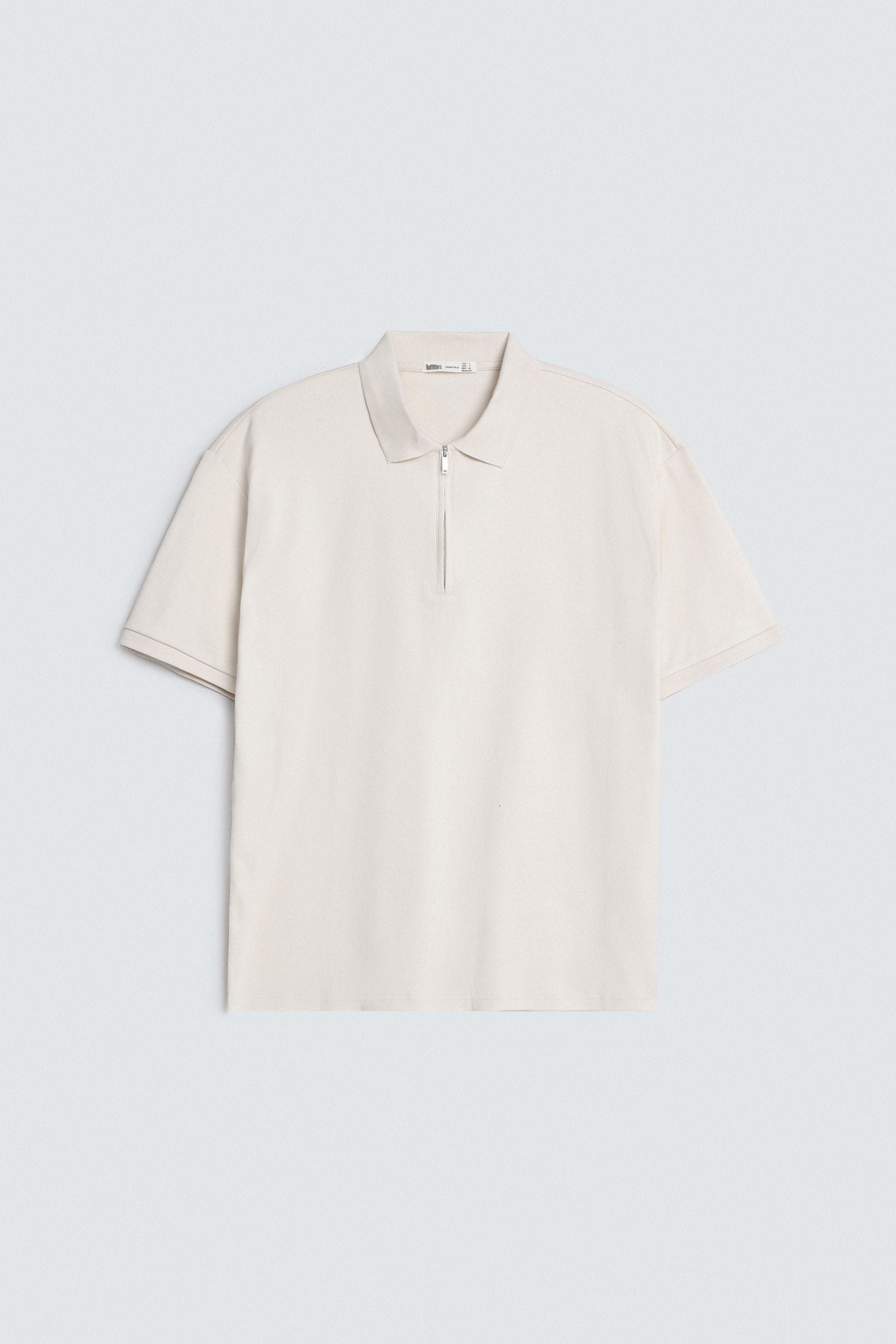 Quarter Zip-Up Polo Shirt