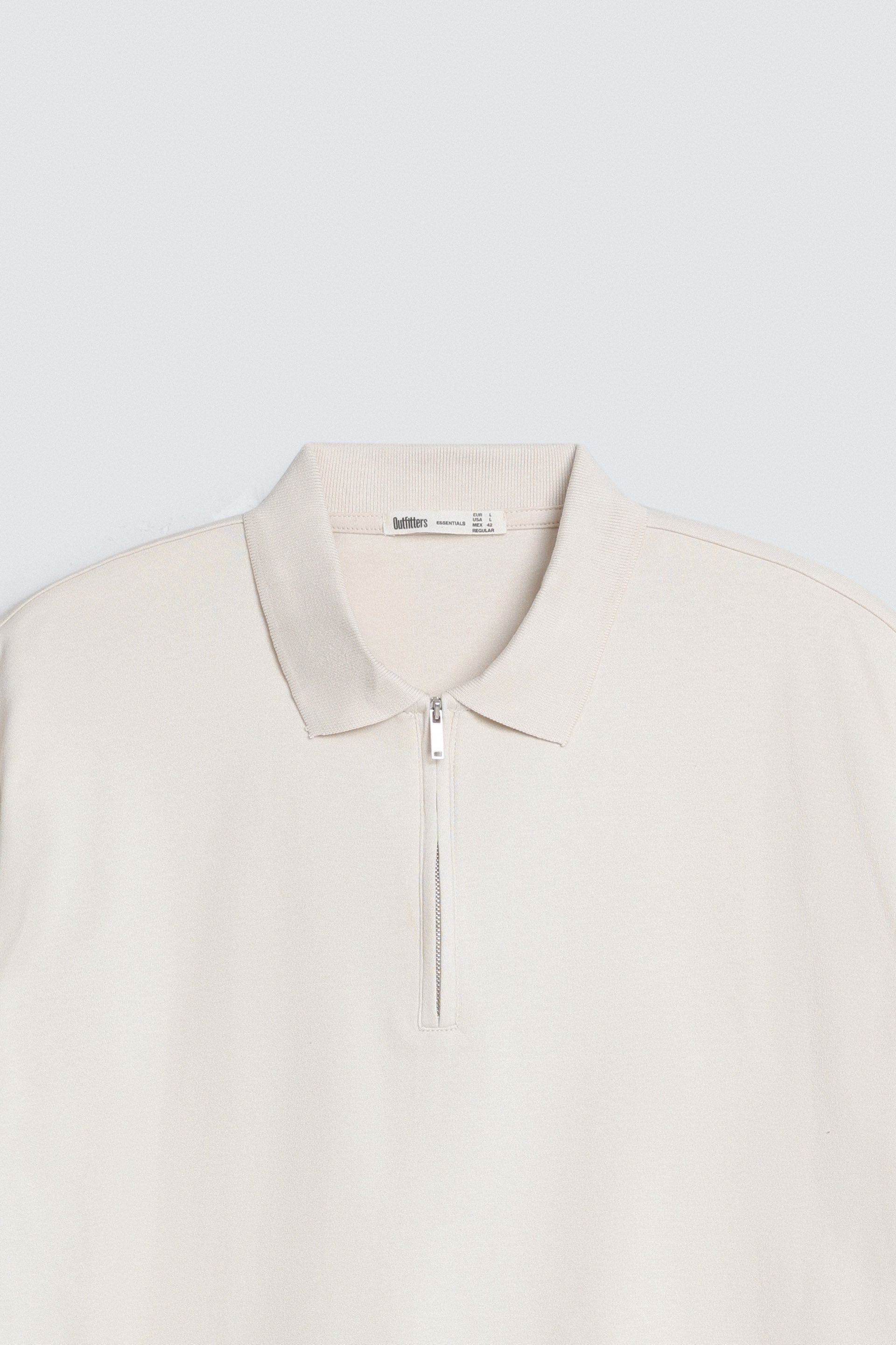 Quarter Zip-Up Polo Shirt