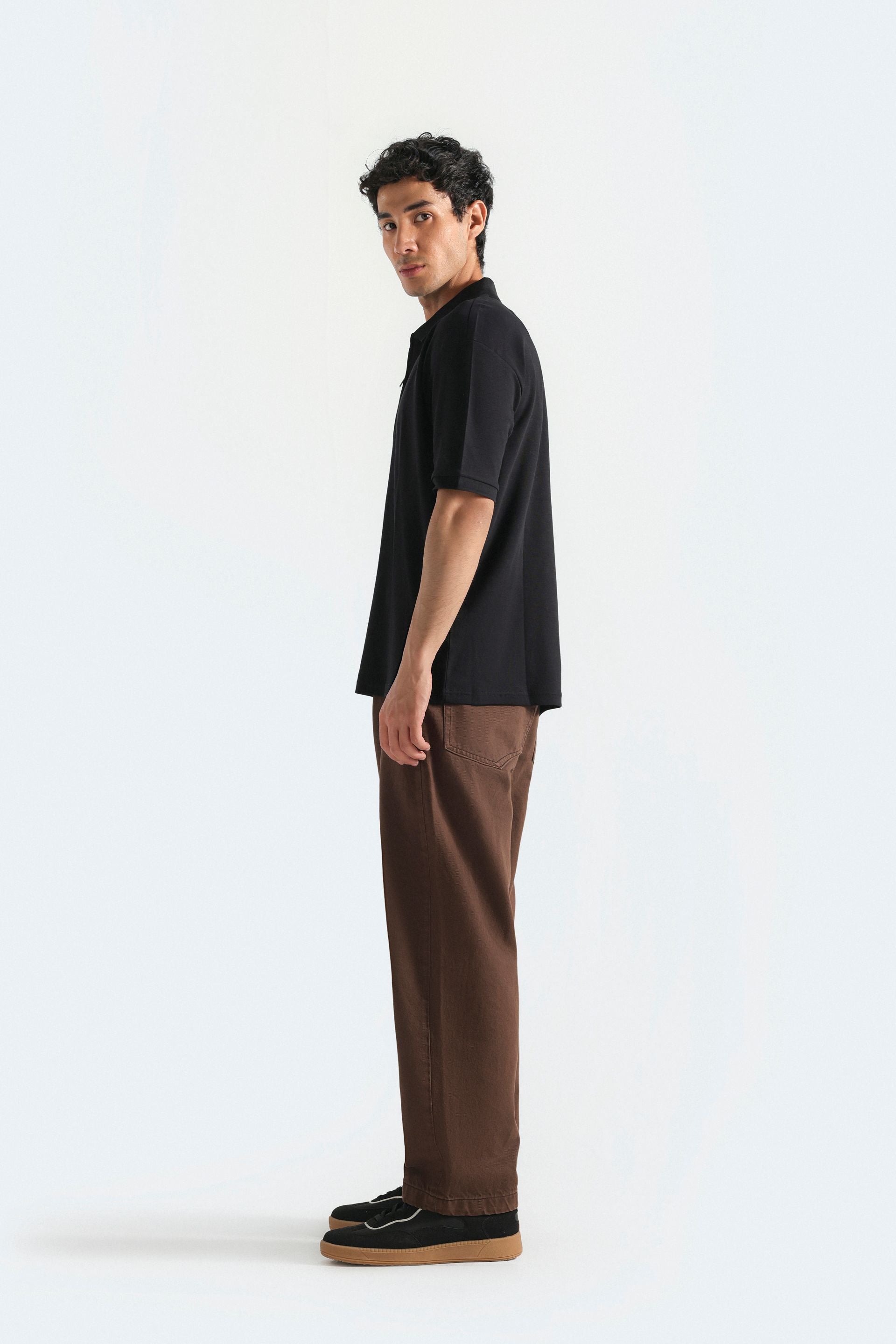 Quarter Zip-Up Polo Shirt