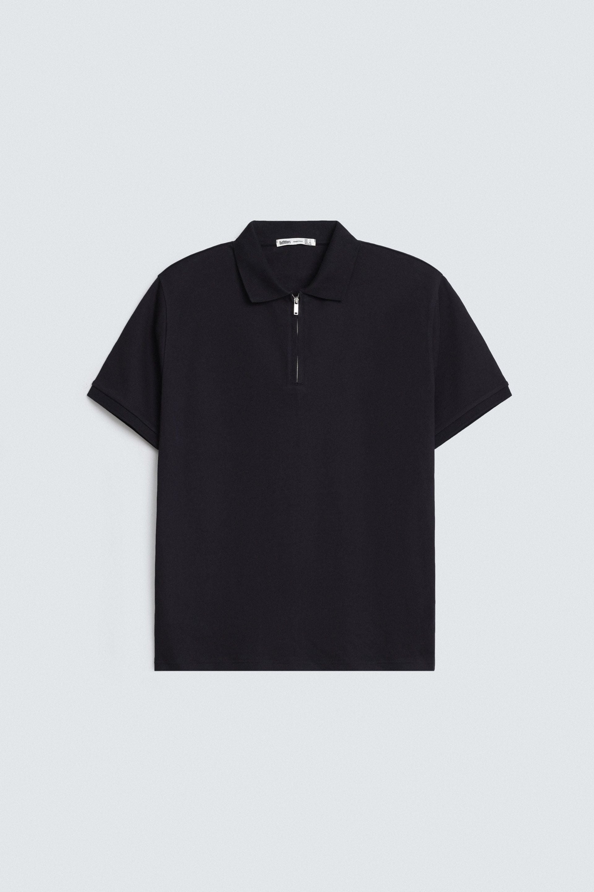 Quarter Zip-Up Polo Shirt