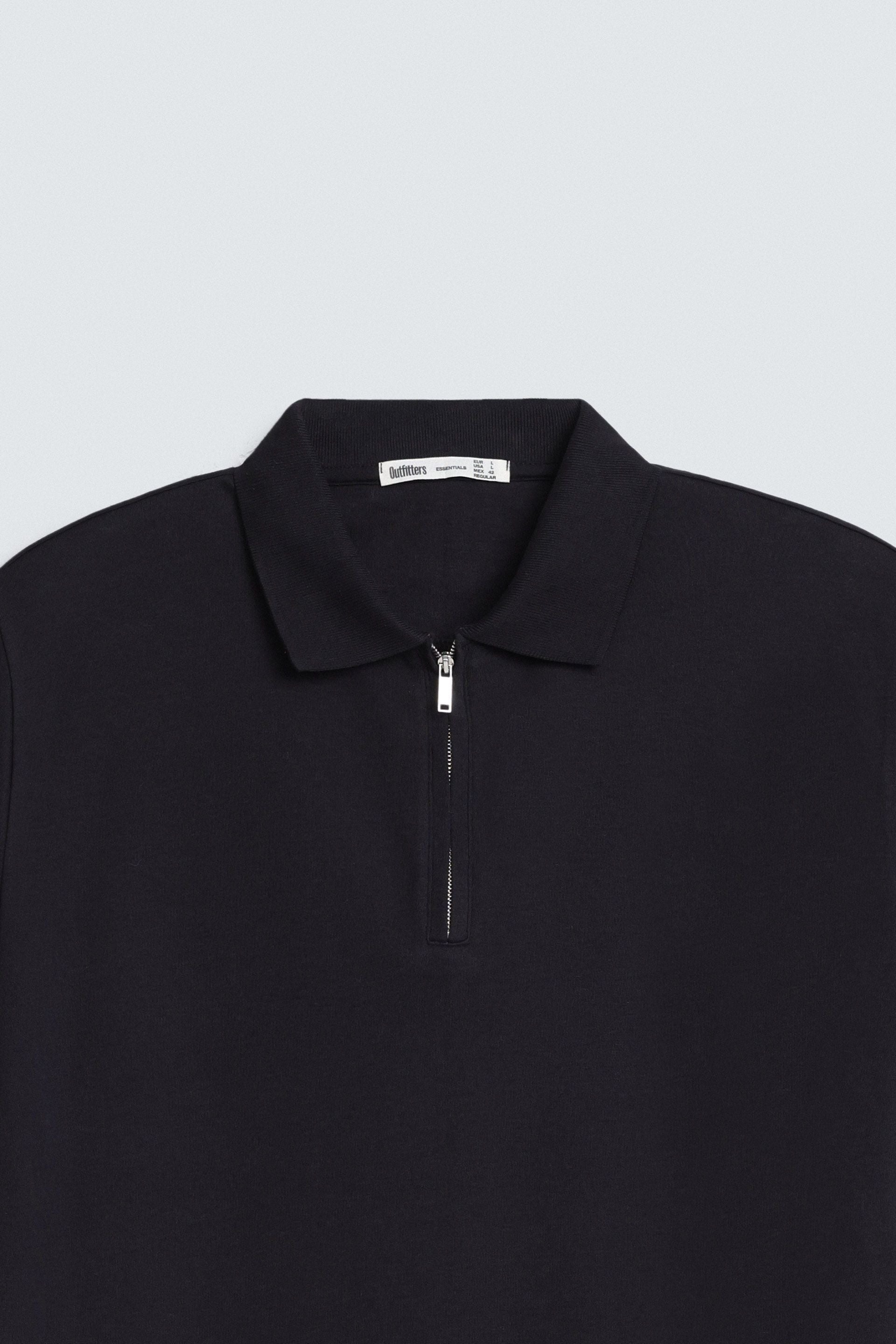 Quarter Zip-Up Polo Shirt