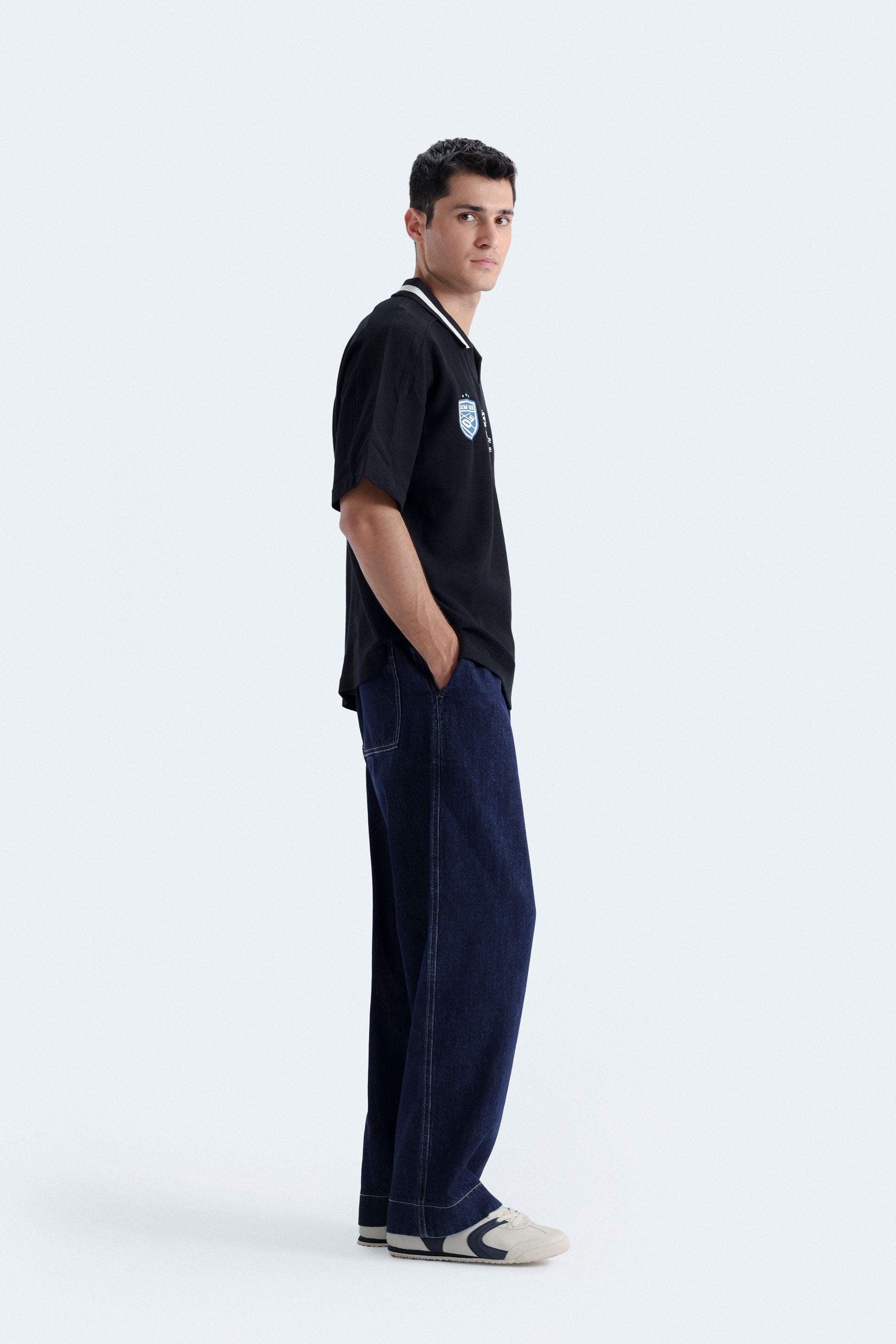 Slogan Print Polo Shirt