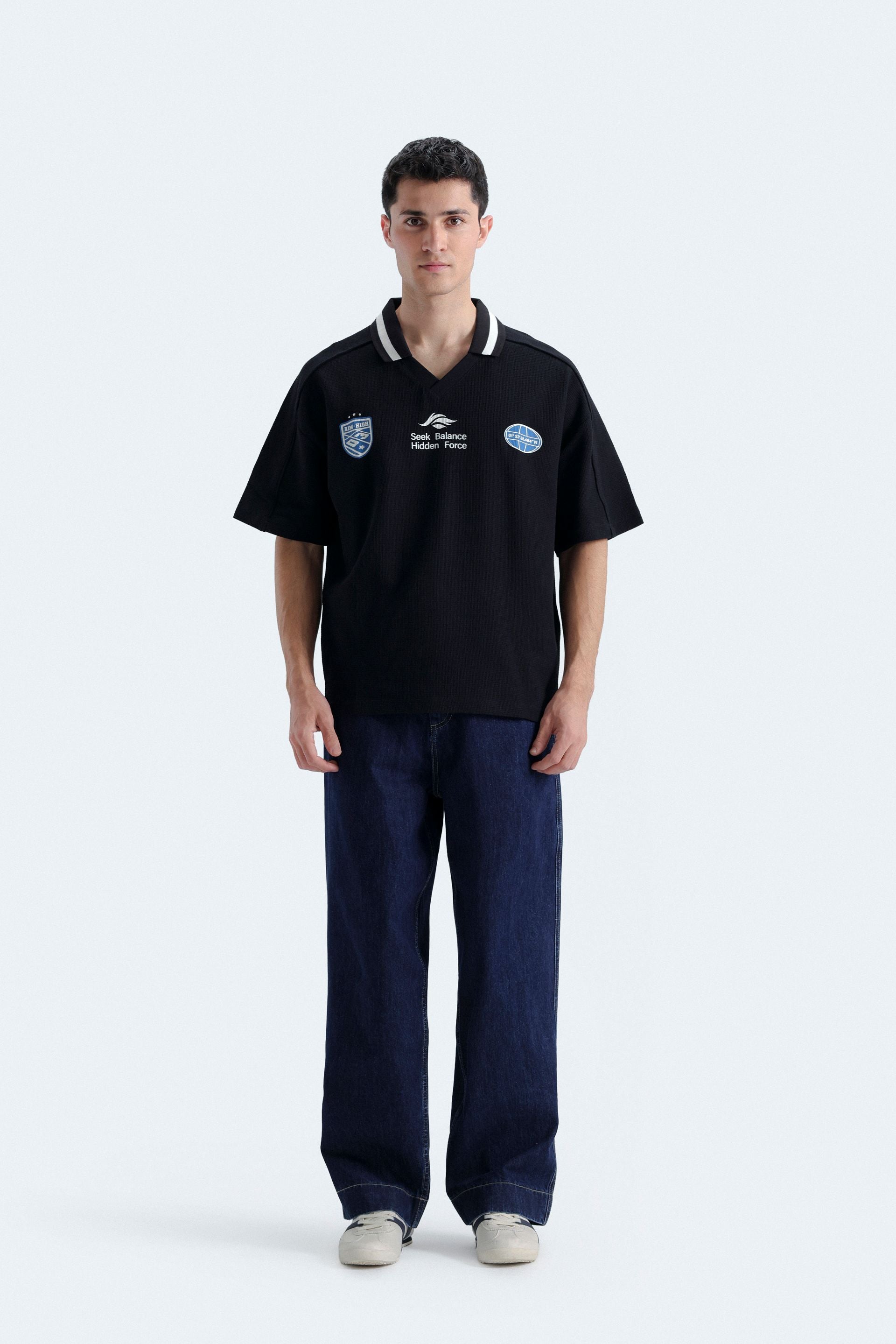 Slogan Print Polo Shirt