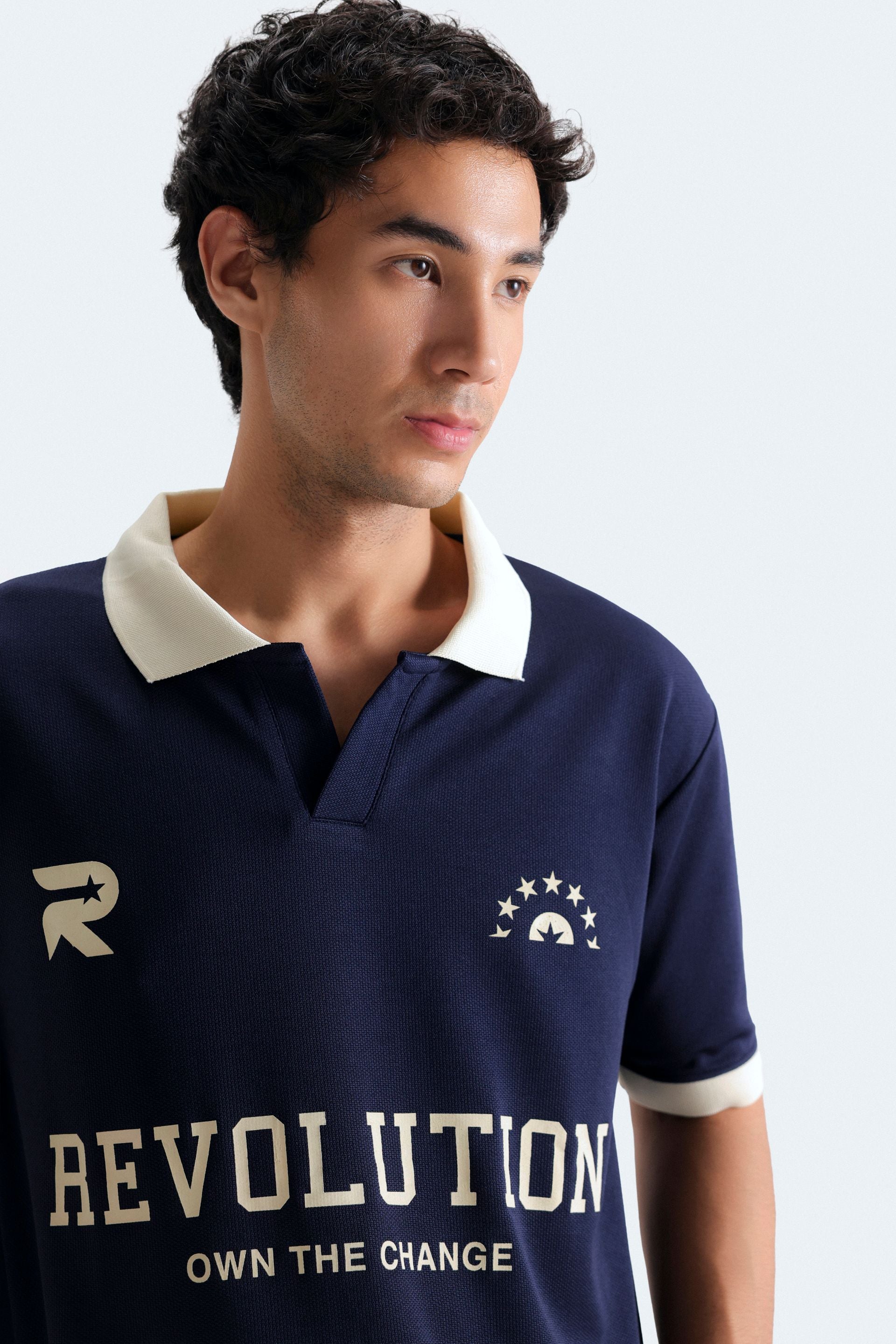 Slogan Print Polo Shirt