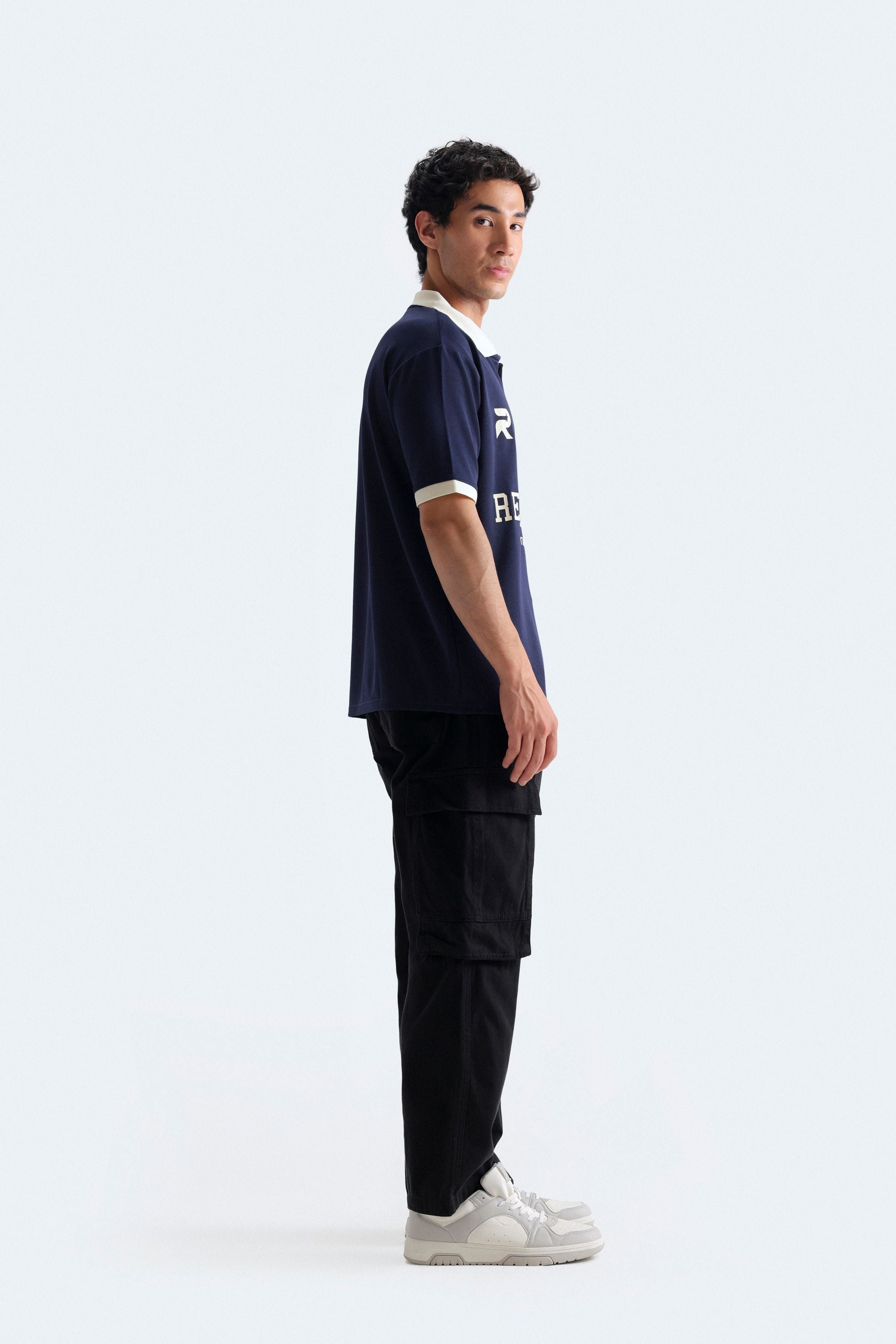 Slogan Print Polo Shirt