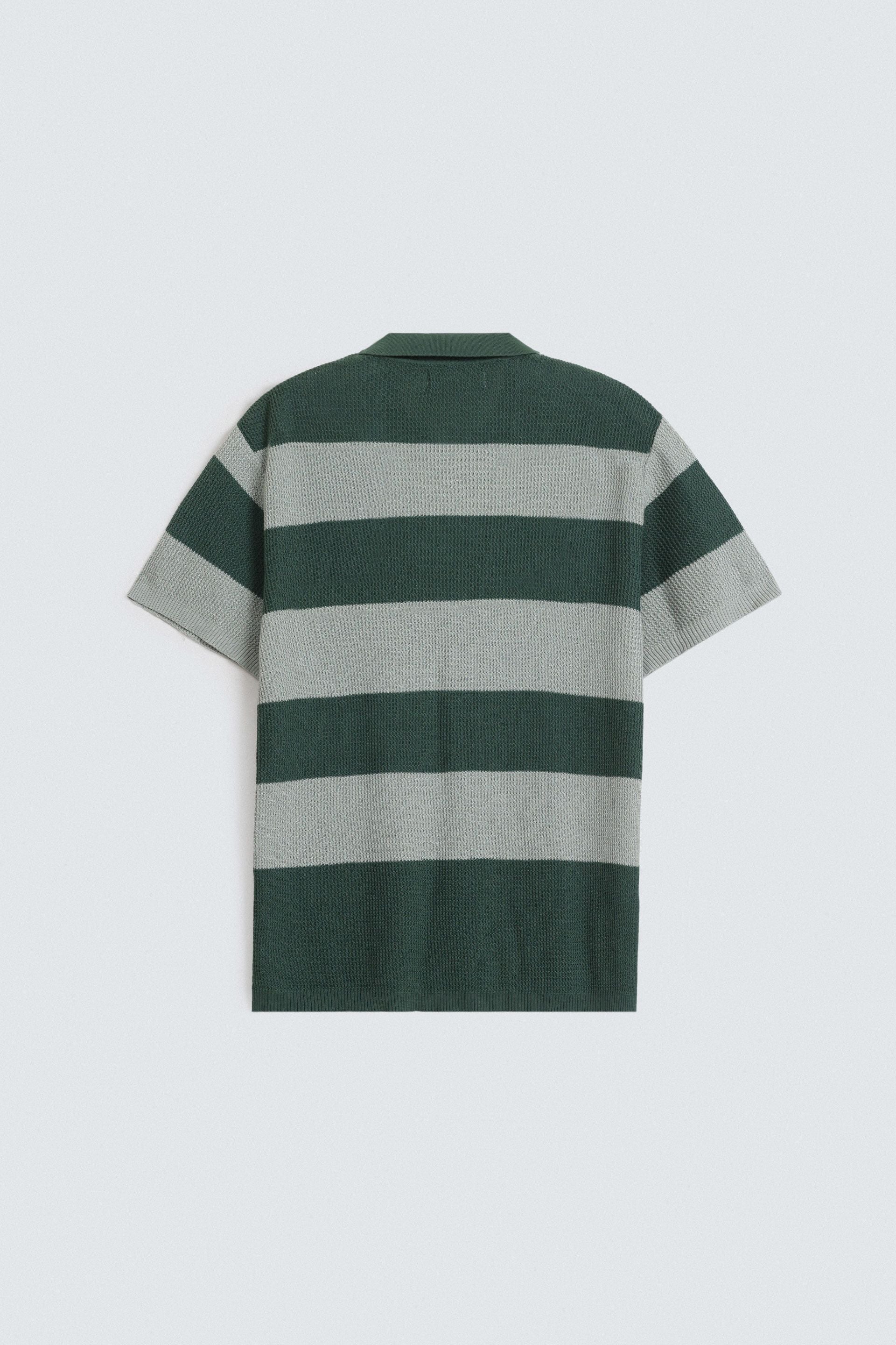 Textured Striped Polo Shirt